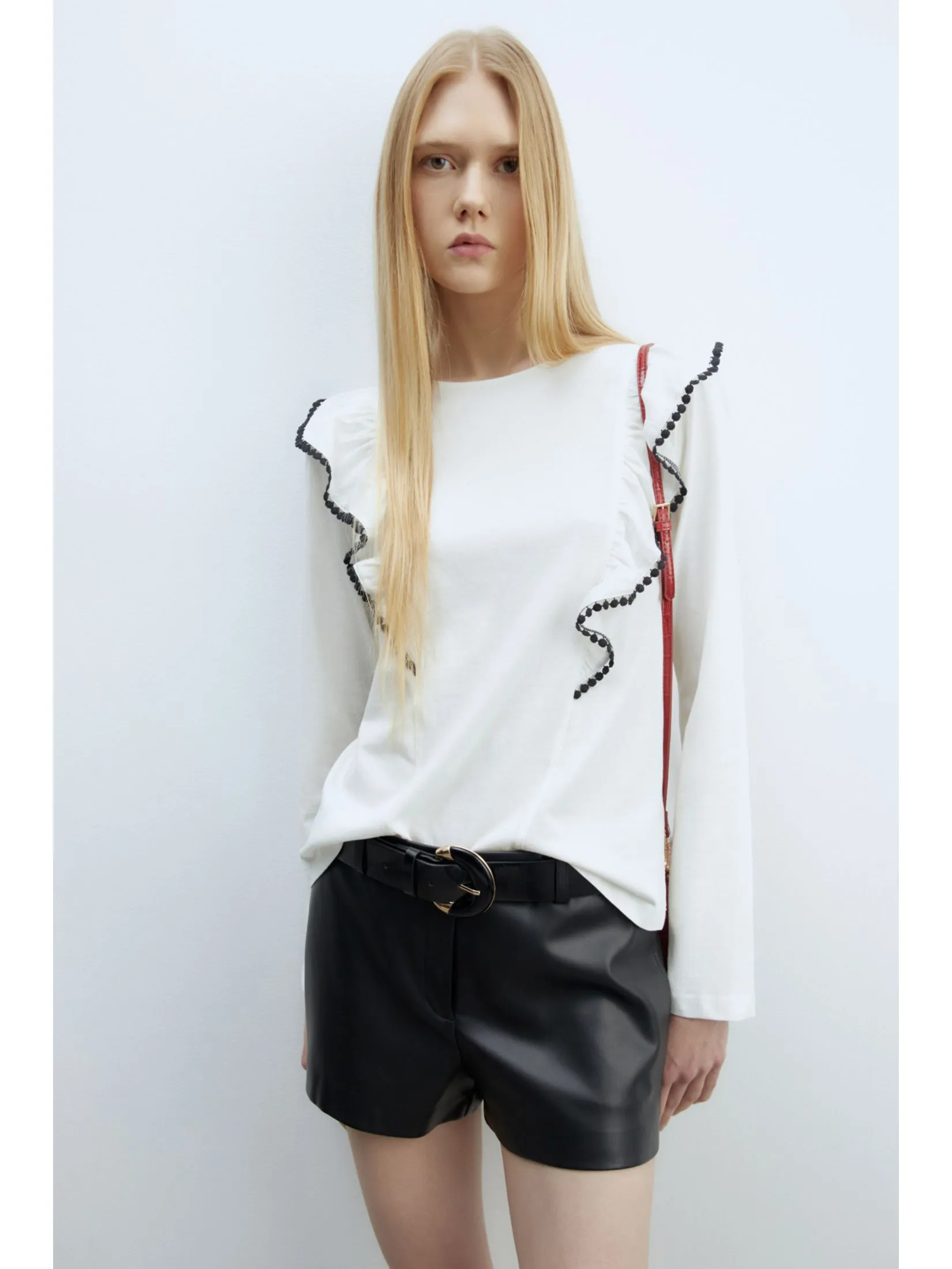 SFERA Women T-Shirt Long Sleeves Ruffle