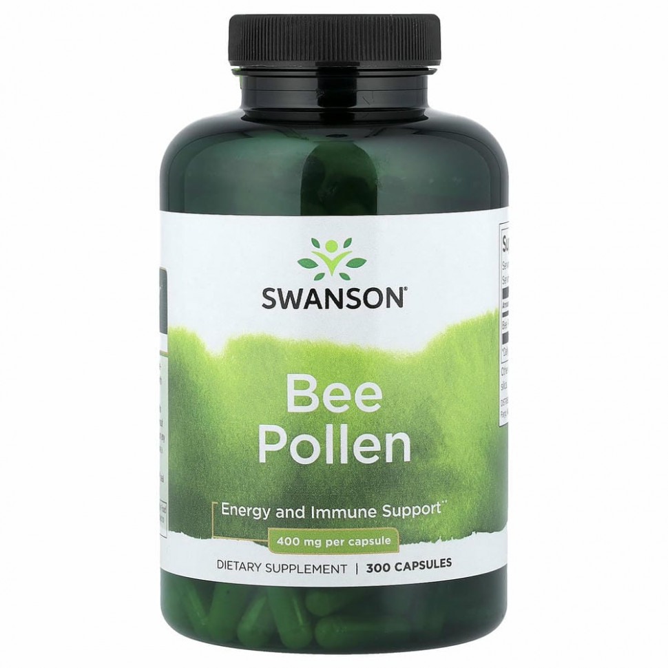 Swanson, Пчелиная пыльца, 400 мг, 300 капсул