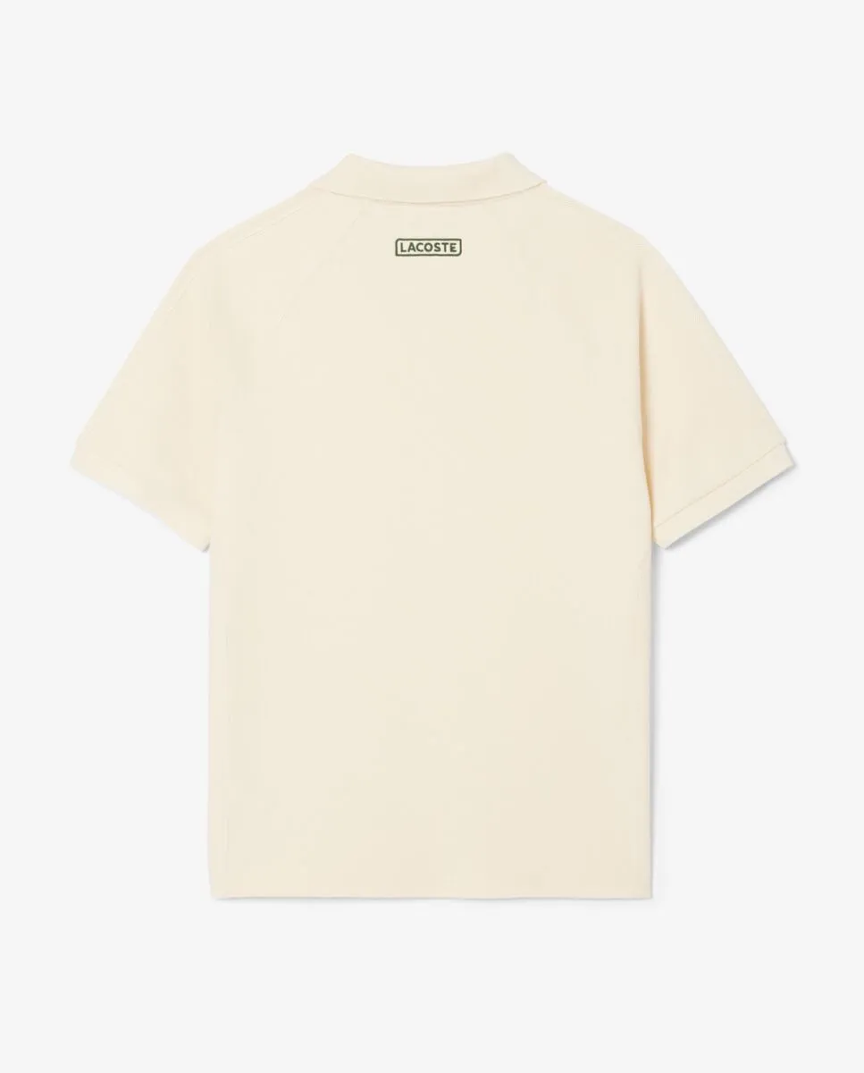 LACOSTE Classic Fit Piqu  Panel Polo Shirt White