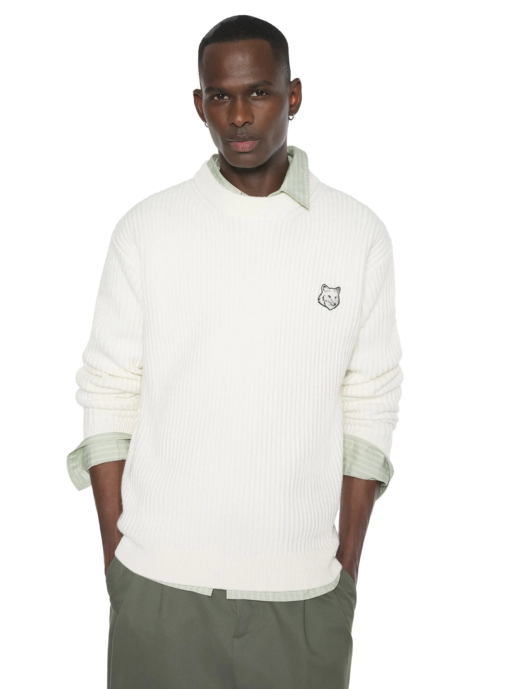 MAISON KITSUNÉ Men Jumper Fox Head Wool Ribbed