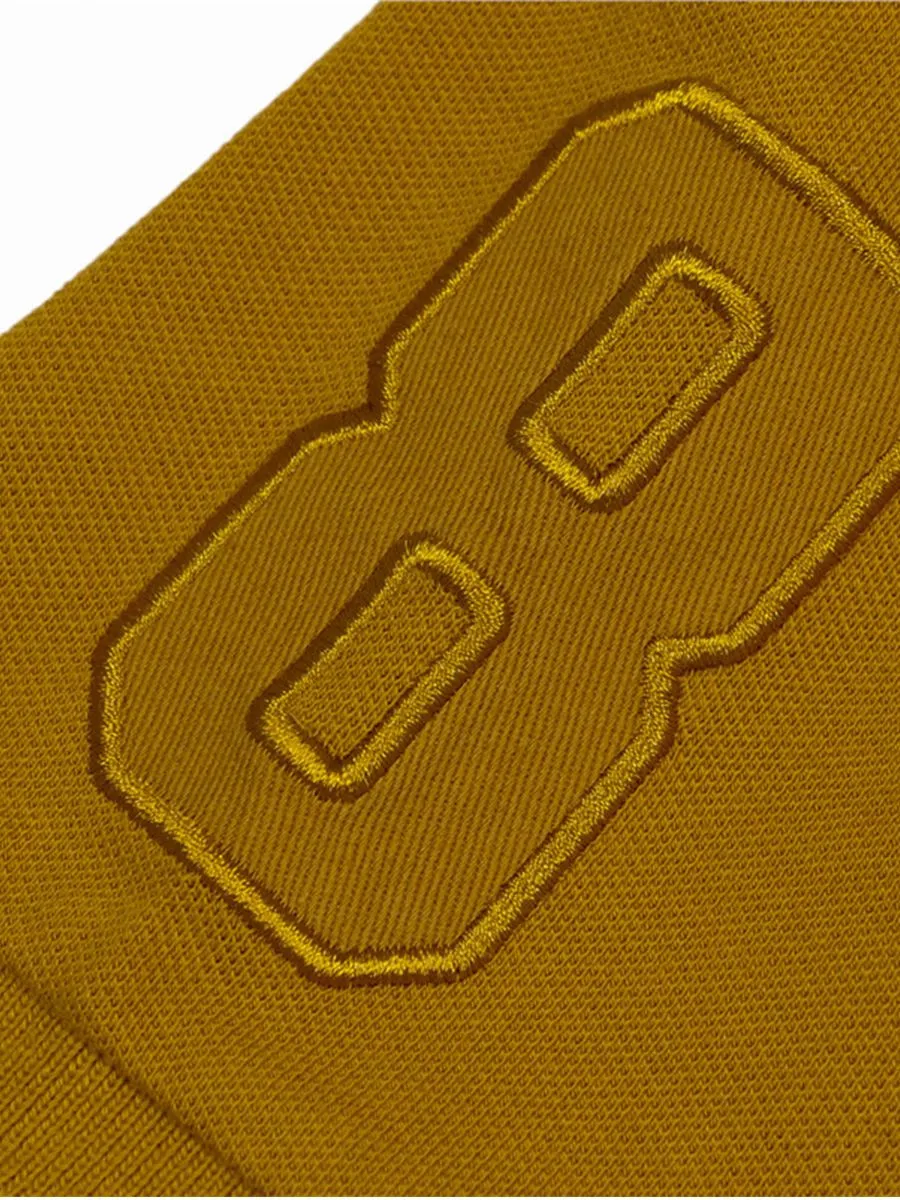 GIORDANO Women's Pique Short Sleeve Slim Fit Bold Polo (Napoleon) Buckthorn Brown Yellow