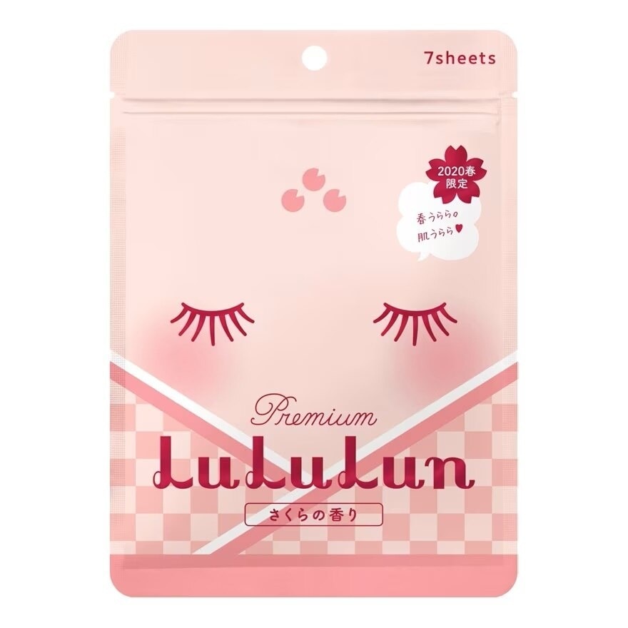 Lululun Face Mask Sakura Premium 7day 7 Sheets แผ่นมาส์กหน้า ผิวชุ่มชื้น