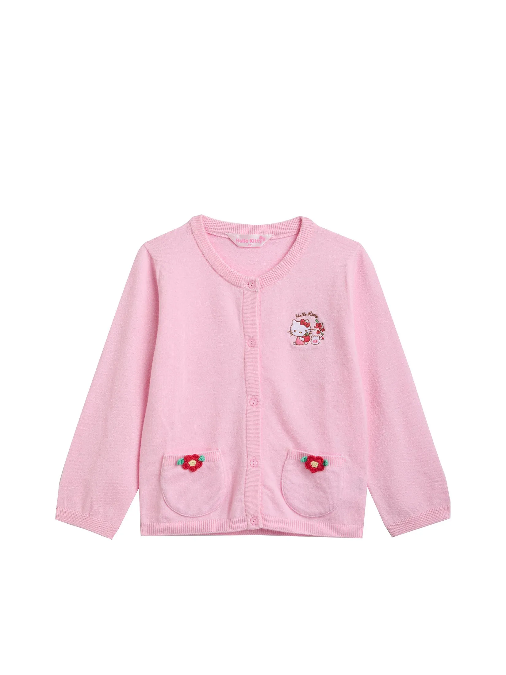 SANRIO Girl Cardigan Long Sleeves Hello Kitty Pink