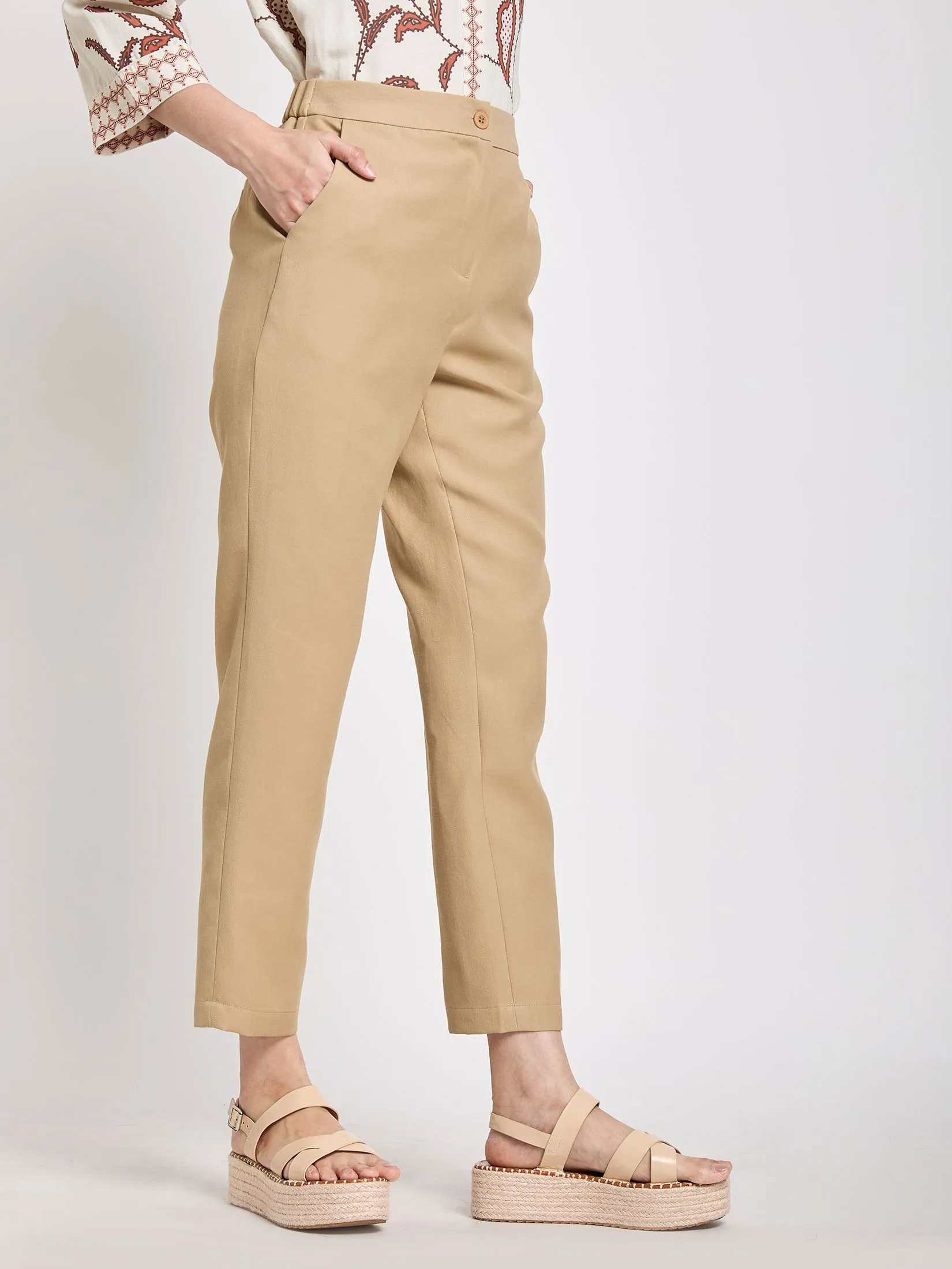 ESTIMATE Women Pants Casual Solid Color