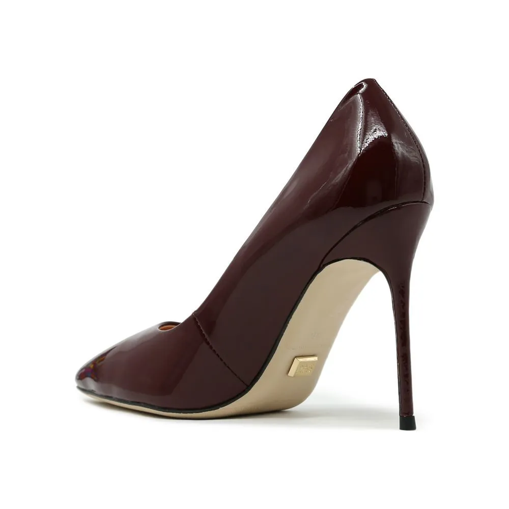SHU CELEB HEELS 4" IN MILAN SWSC0801-RD55-GLOSSY BURGUNDY