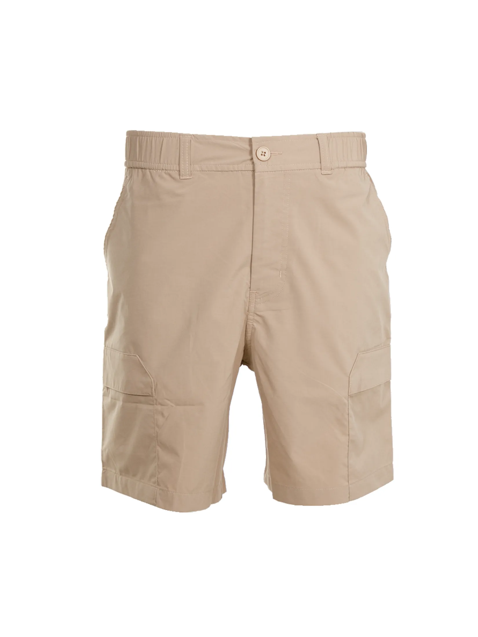 ELLE HOMME Men's Cargo shorts elastic waistband with buttons and zipper W8L276 - Beige Size - M