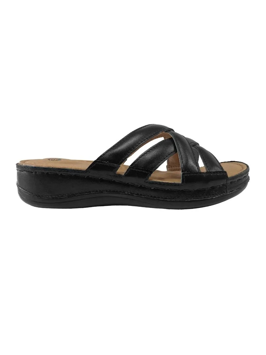 BIOSOFT BLACK COMFORT SANDALS B56-23207