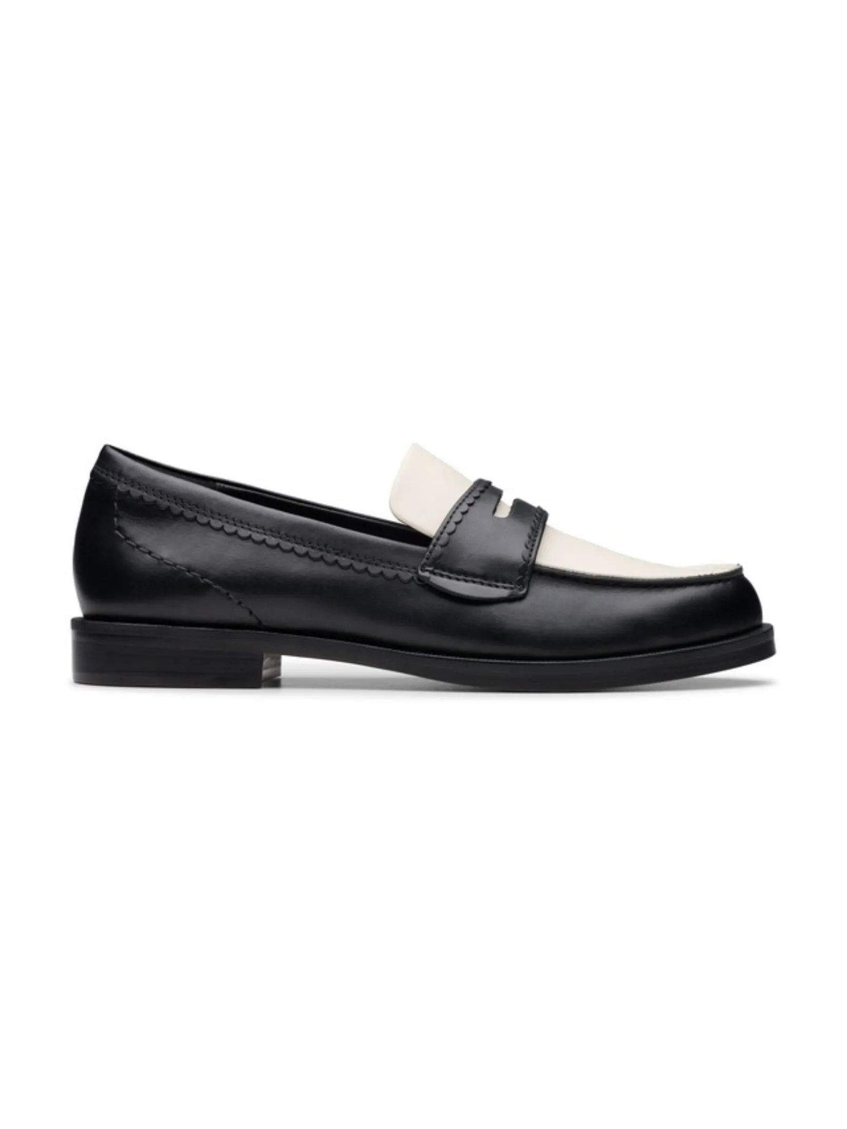 CLARKS Straven Edge Black Combination Leather Women’s Loafers