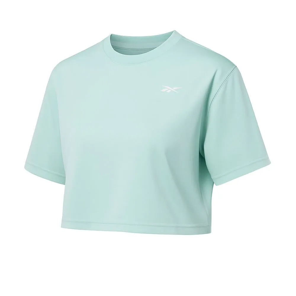 REEBOK ID Basketball Oversize Mesh Crop Women Training T-Shirt Green - RE099AP246ENTH