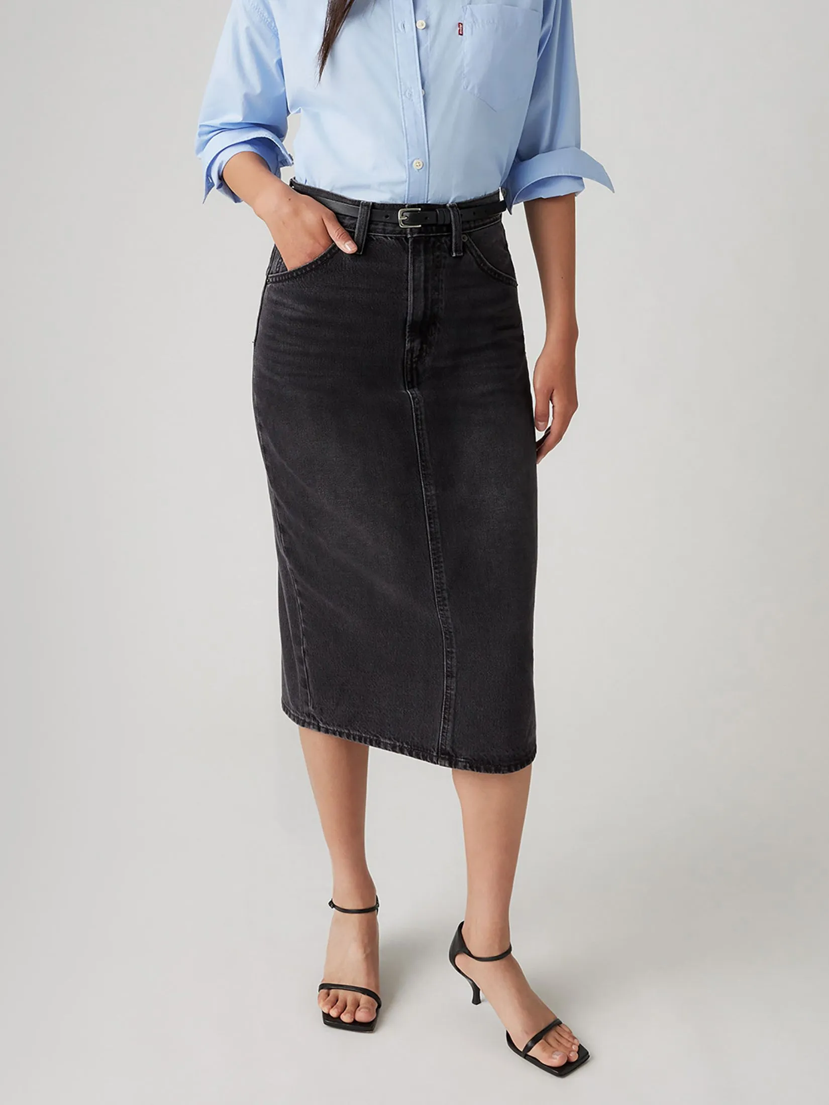 LEVI'S Women's High-Rise Slit Skirt Black