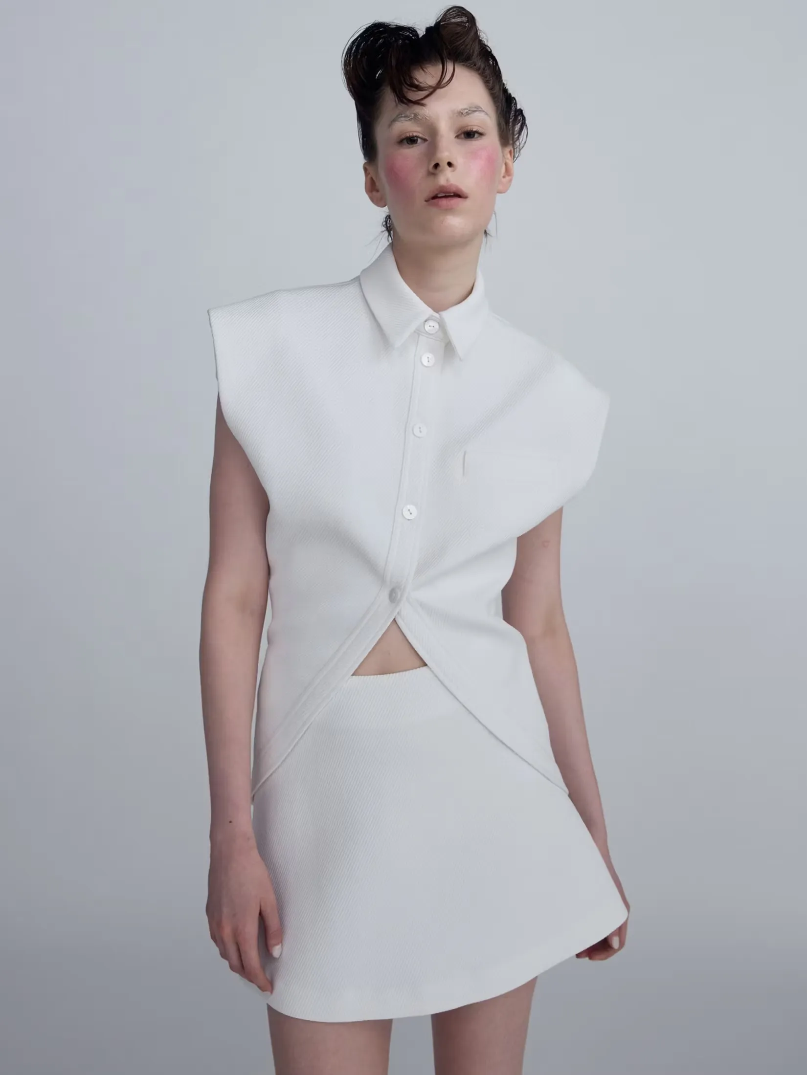 VICKTEERUT Women White A-Line Mini Skirt