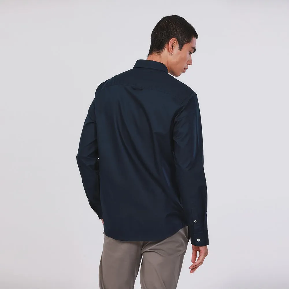 JOHN HENRY Men's Long Sleeves Shirts (Slim Fit) ESSENTIALS Navy