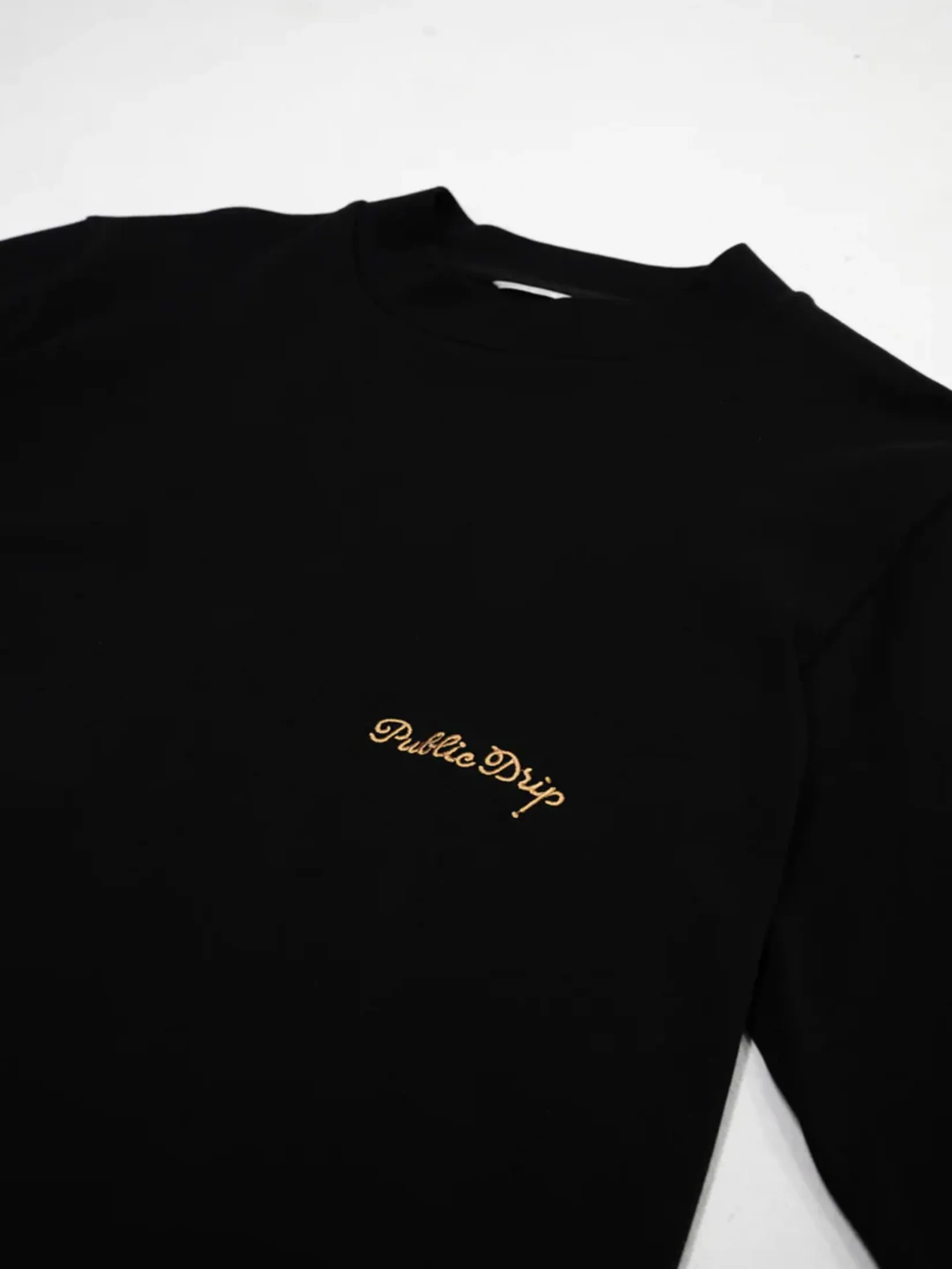 PUBLIC DRIP LONGSLEEVE MOCK NECK IN BLACK