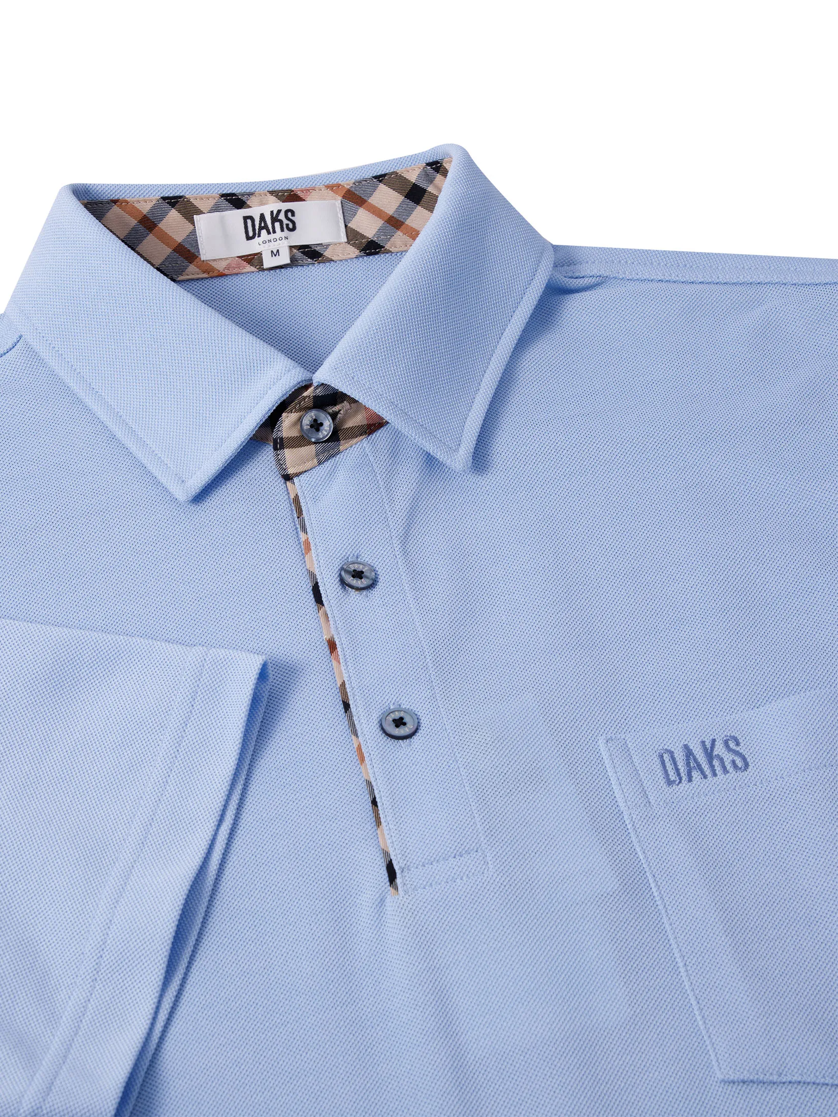 DAKS Men  Short Sleeve Polo Regular Fit Blue