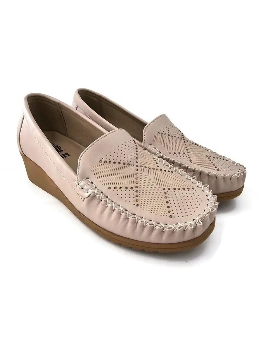 KLIN Woman Wedge Moccasin Apricot