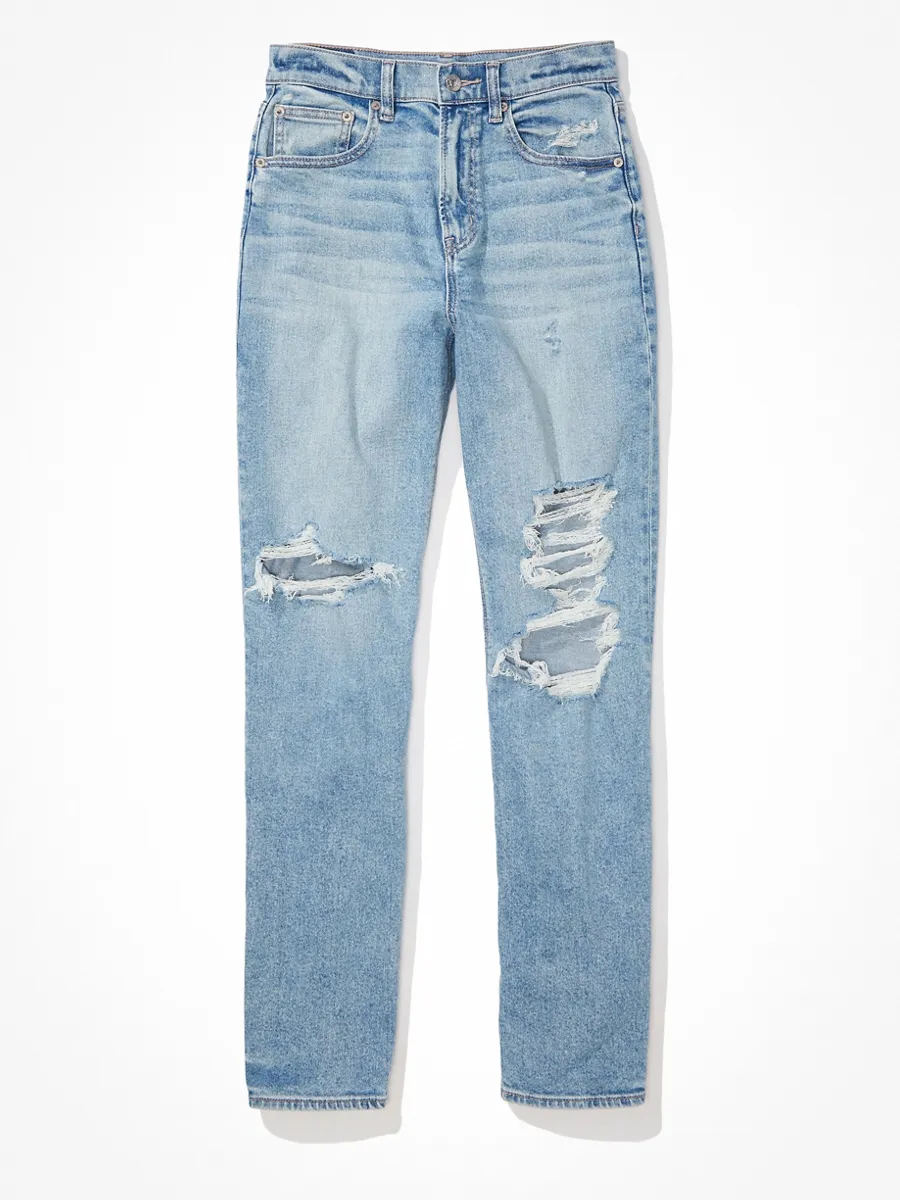 AMERICAN EAGLE HIGHEST RISE 90S BOYFRIEND JEANS 968 GLOWING LIGHT