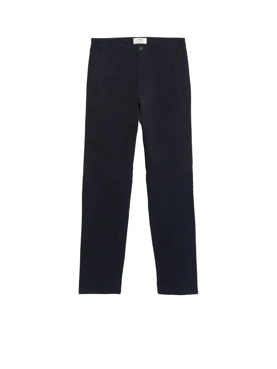 MARKS & SPENCER Men Chinos Stretch Regular Fit Navy
