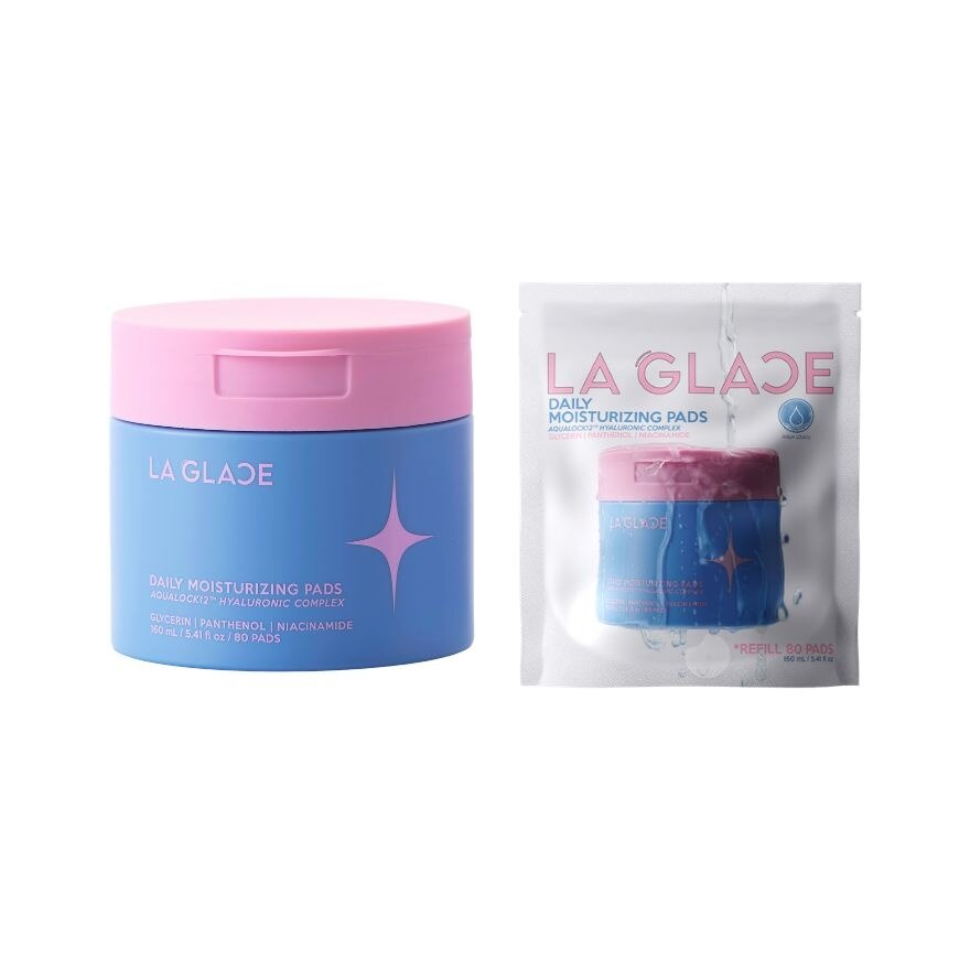 LA GLACE Value Pack Daily Moisturizing Pads Aqualock12 80pcs. + Refill Size 80pads.