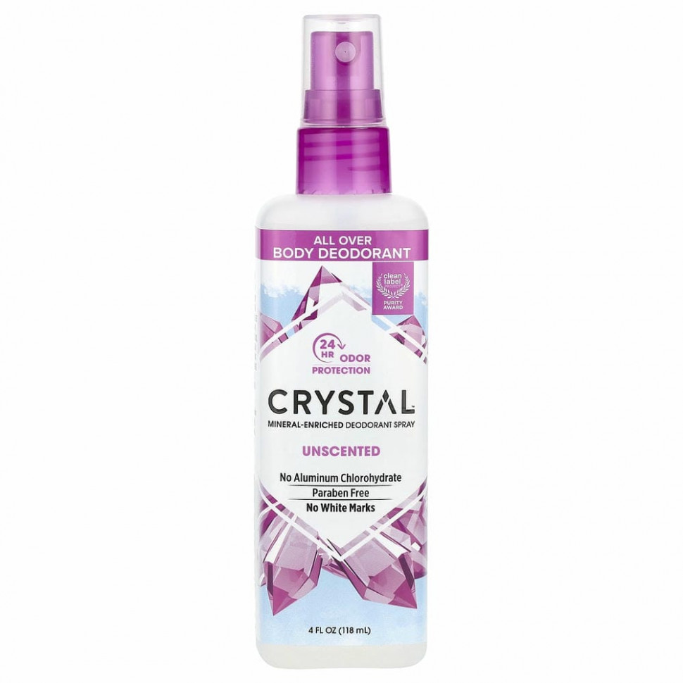 Crystal Body Deodorant, Минеральный аэрозольный дезодорант, без запаха, 118 мл