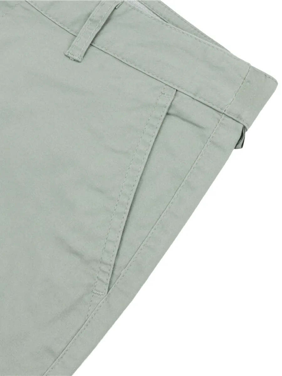 GIORDANO Women's Twill Mid-Rise Slim Fit Pocket Shorts (180 Elastic Waistband) Shadow Green