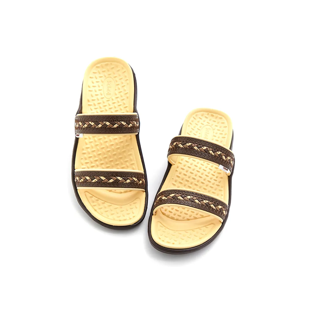 SCHOLL Brown Slide Sandals - Sand III