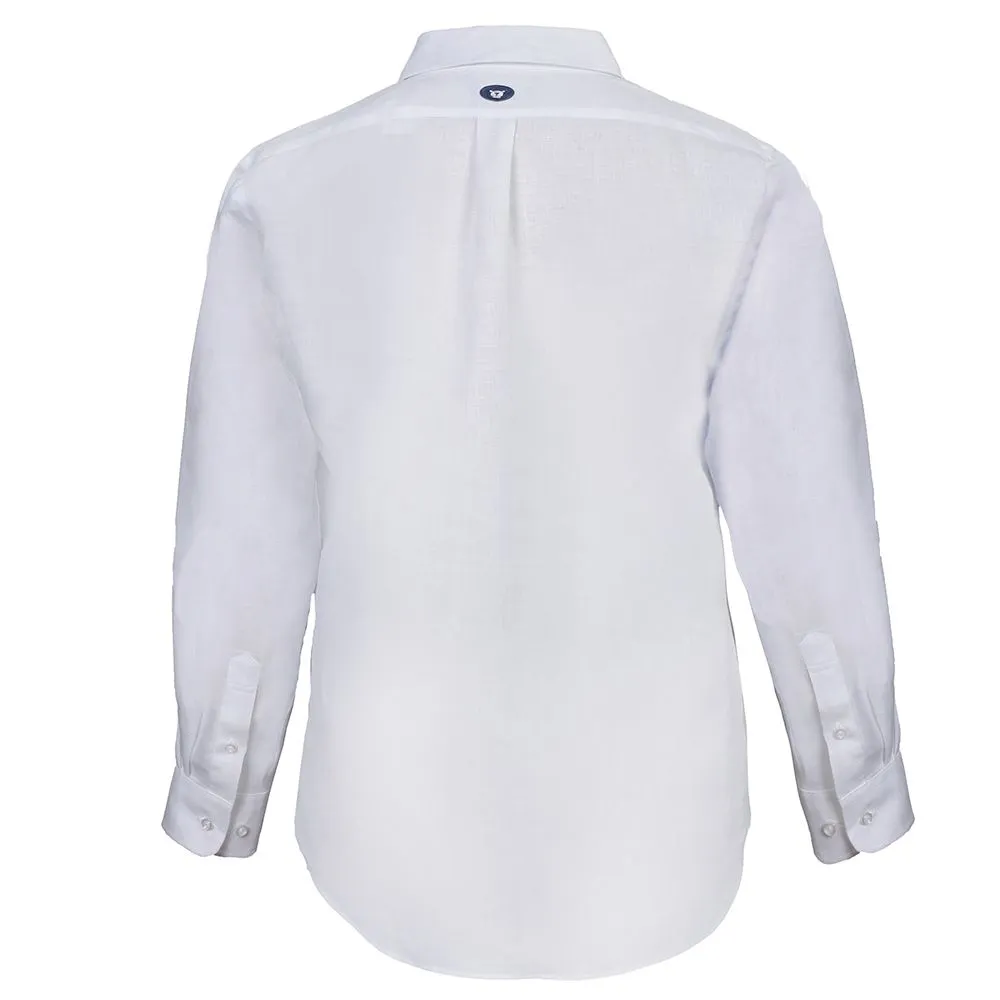 BROWNE & CO. White Linen Long Sleeves Shirt