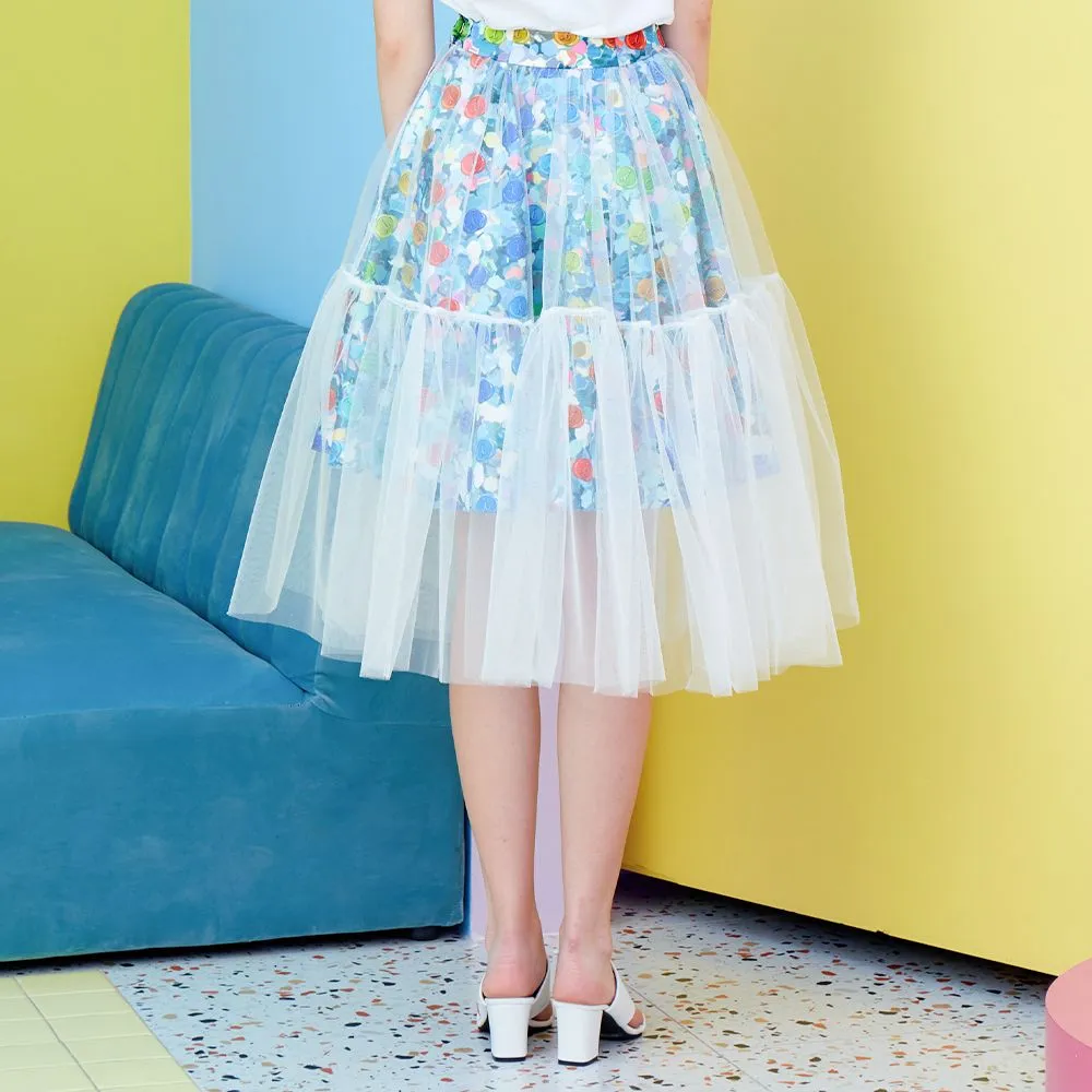 ICONIC BLUE MESHEY SKIRT MODEL MESHEY SKIRT 6798