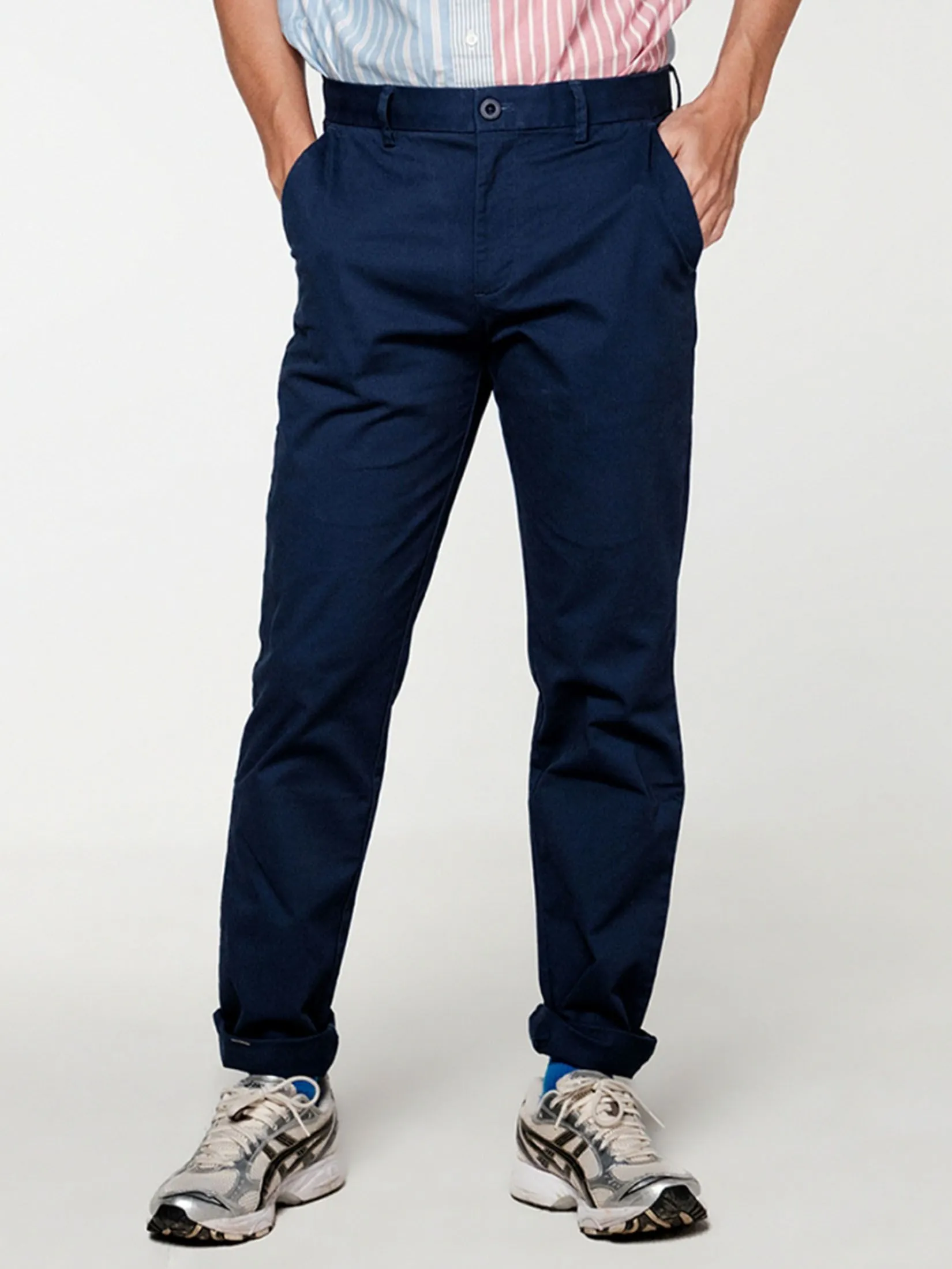 ERA-WON Men's Chino pants skinny Navy Blue