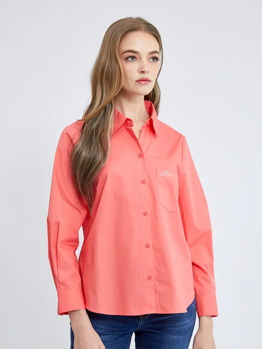 ELLE Women BASIC COTTON SHIRT W3B223OR Orange