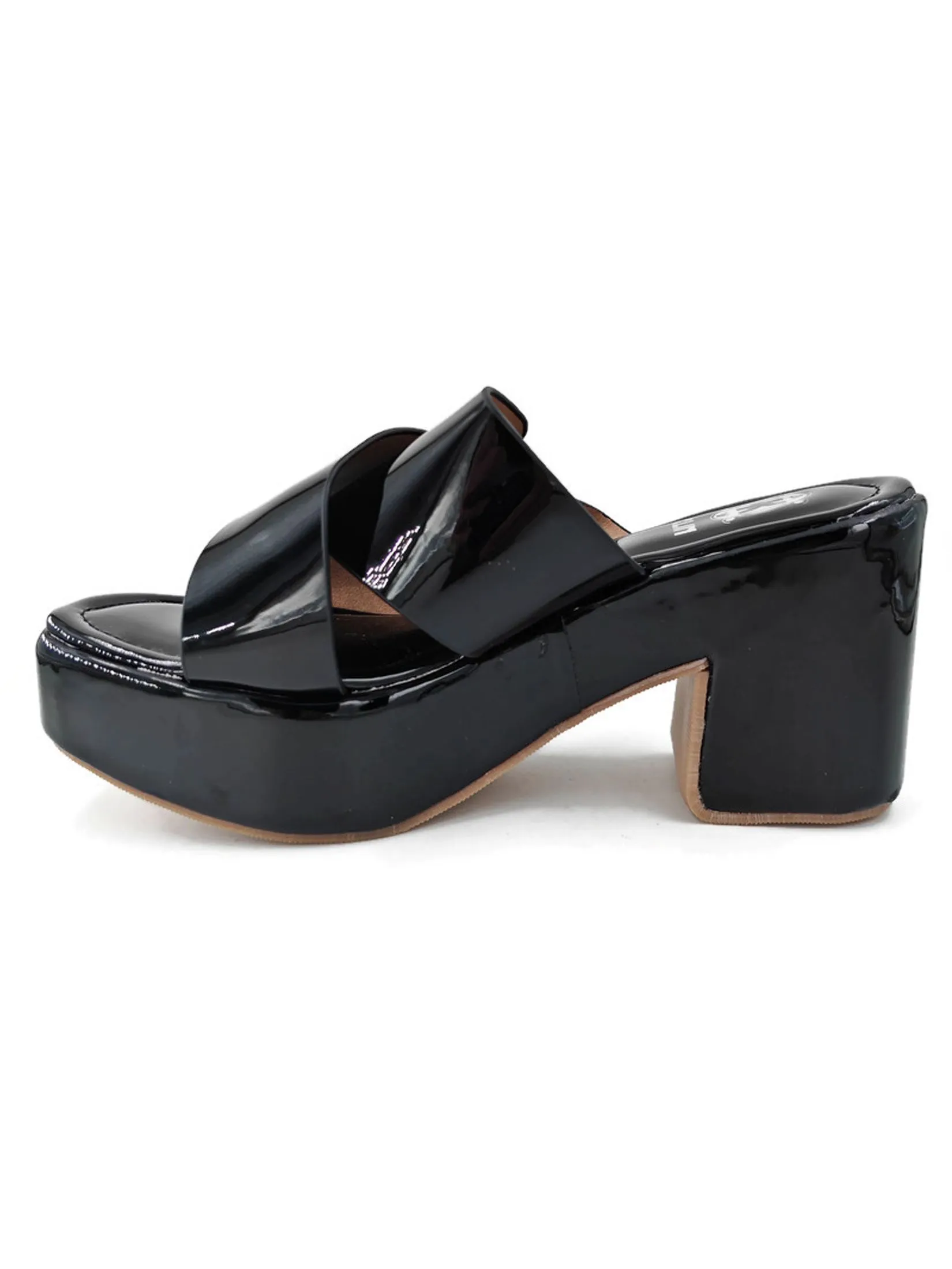 KLIN Woman Blocked Heel Sandals Style Black