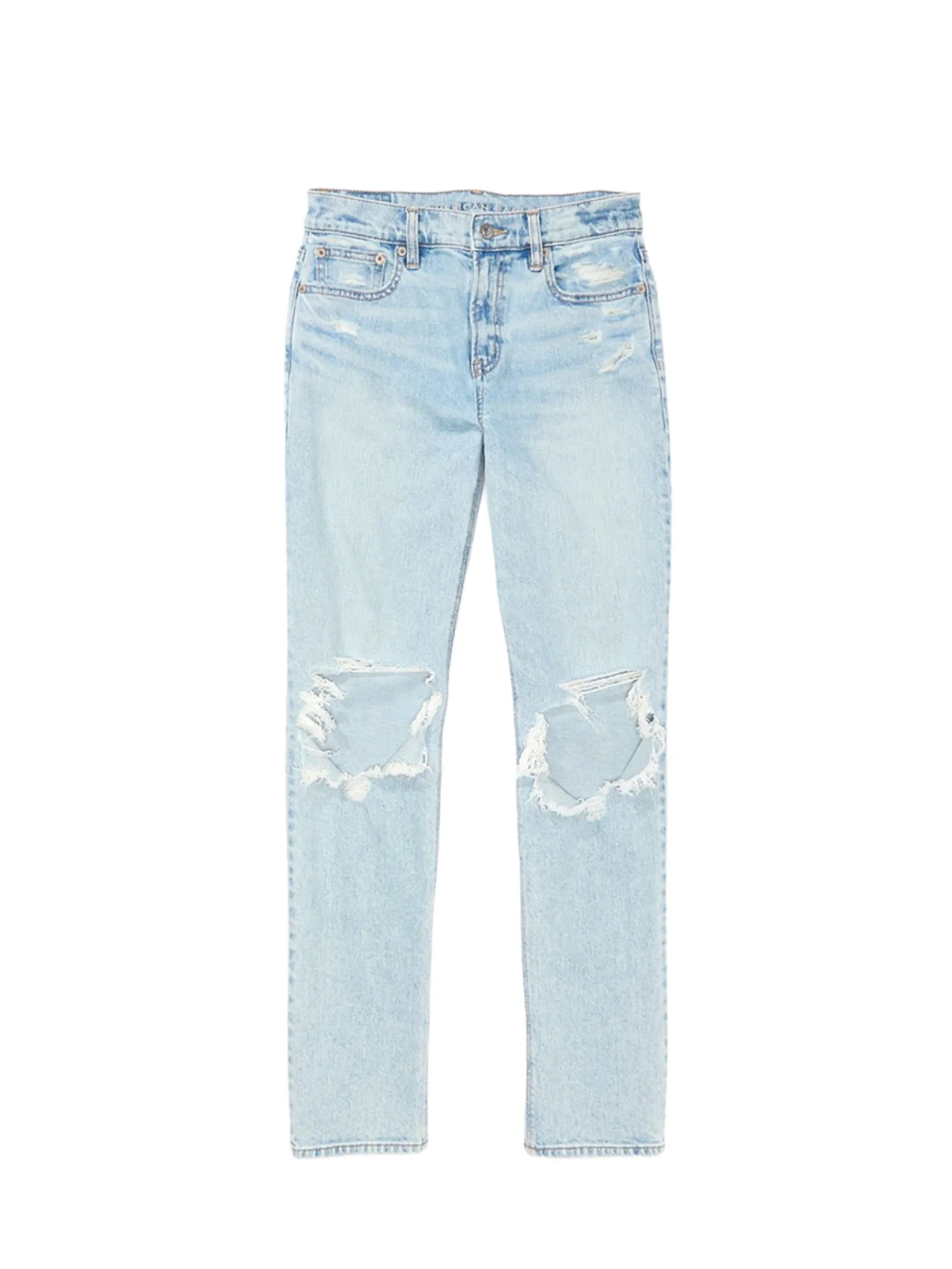 AMERICAN EAGLE WOMEN SUPER HIGH-RISE ANKLE STRAIGHT JEANS 432 SKYLIGHT Size - 0 REGULAR