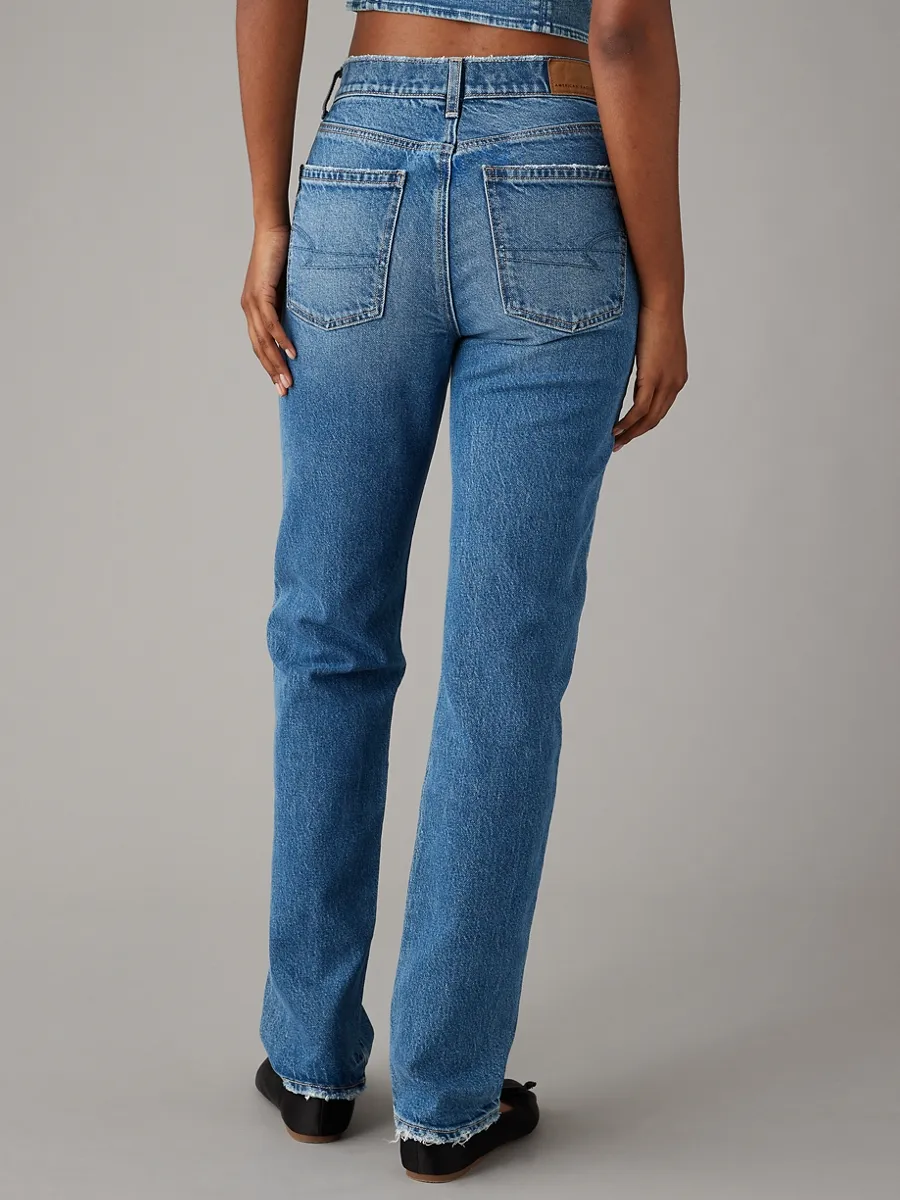 AMERICAN EAGLE WOMEN SUPER HIGH-RISE STRAIGHT JEANS 866 BRIGHTENING