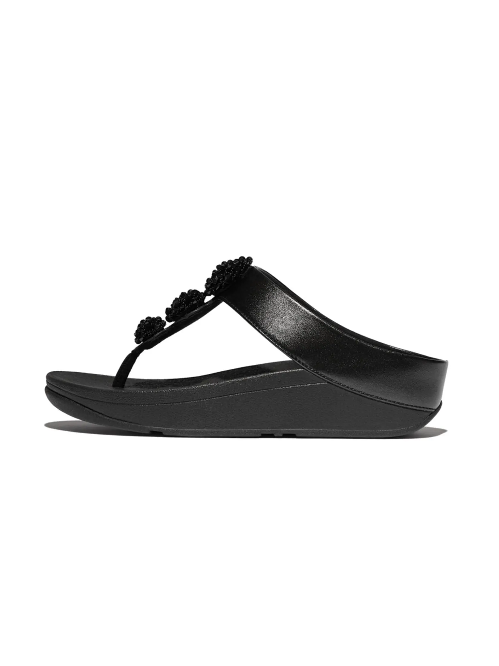 FitFlop™ WOMEN'S FINO BEADIE-BUTTON METALLIC BLACK Size - 3 UK
