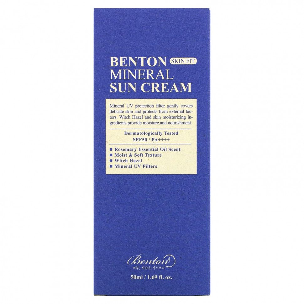 Benton, Минеральный солнцезащитный крем Skin Fit, SPF 50 / PA ++++, 50 мл (1,69 жидк. Унции)