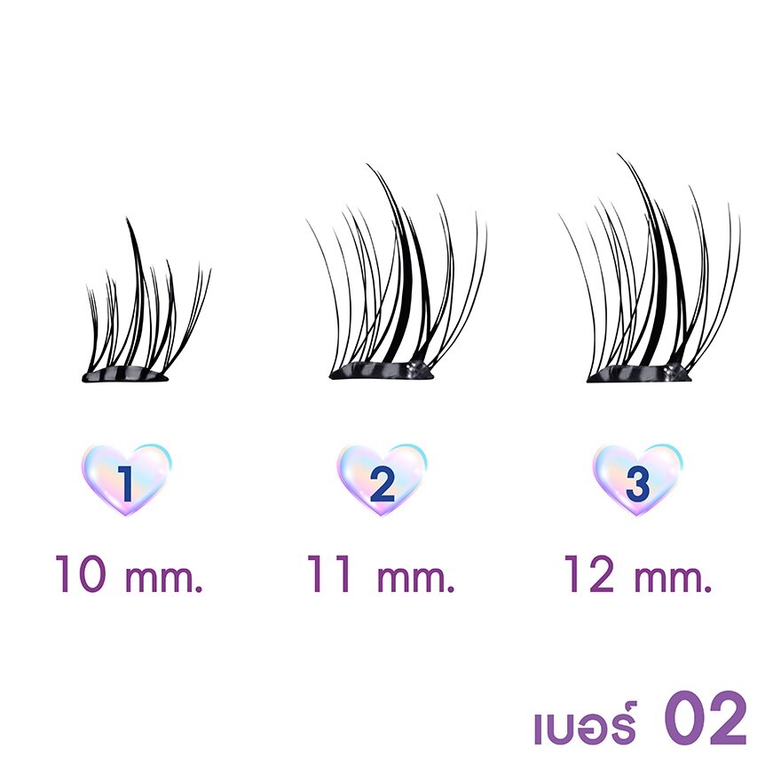 Cosluxe Winky Eyes Bubble Gum Eyelashes Douyin Style 36pcs. 02 Coconut Kiss