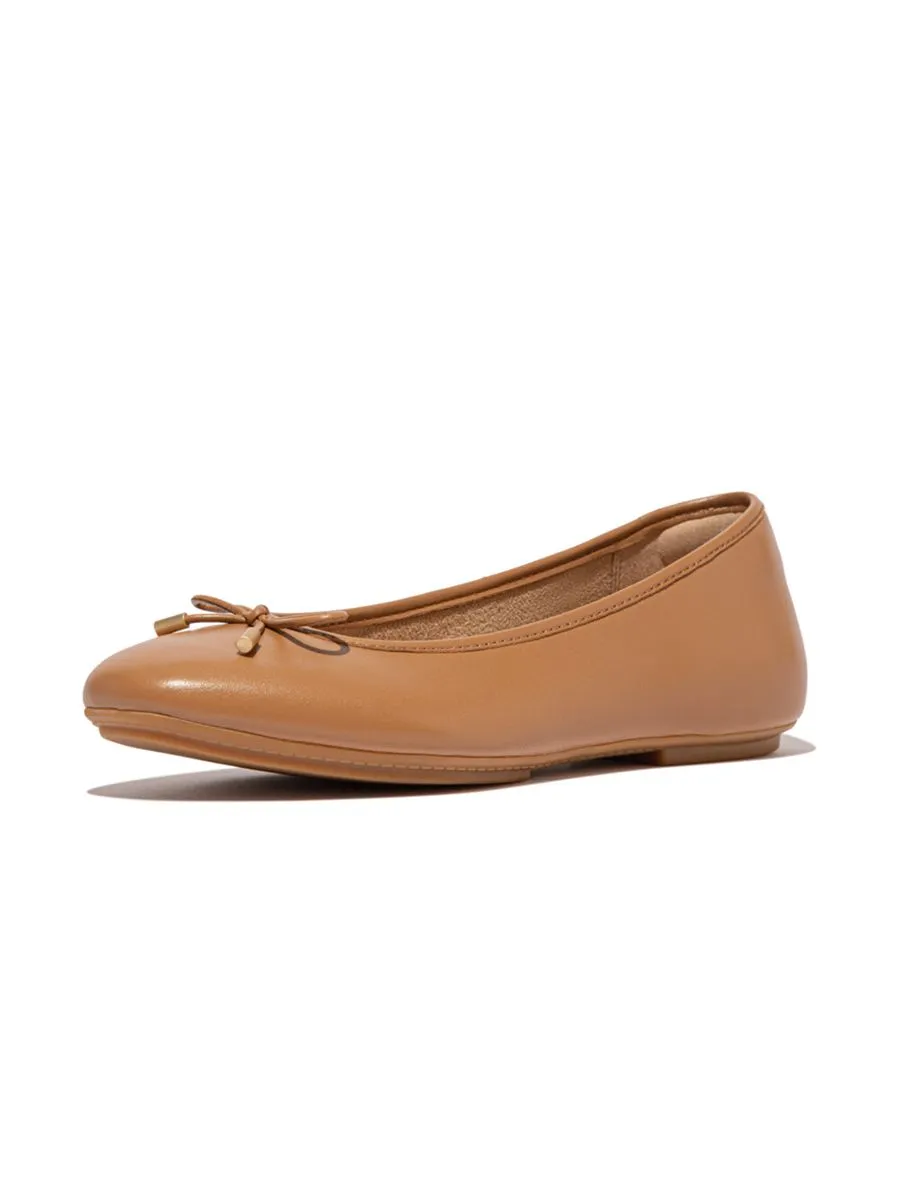 FitFlop™ WOMEN'S DELICATO BOW SOFT BALLET FLATS BROWN