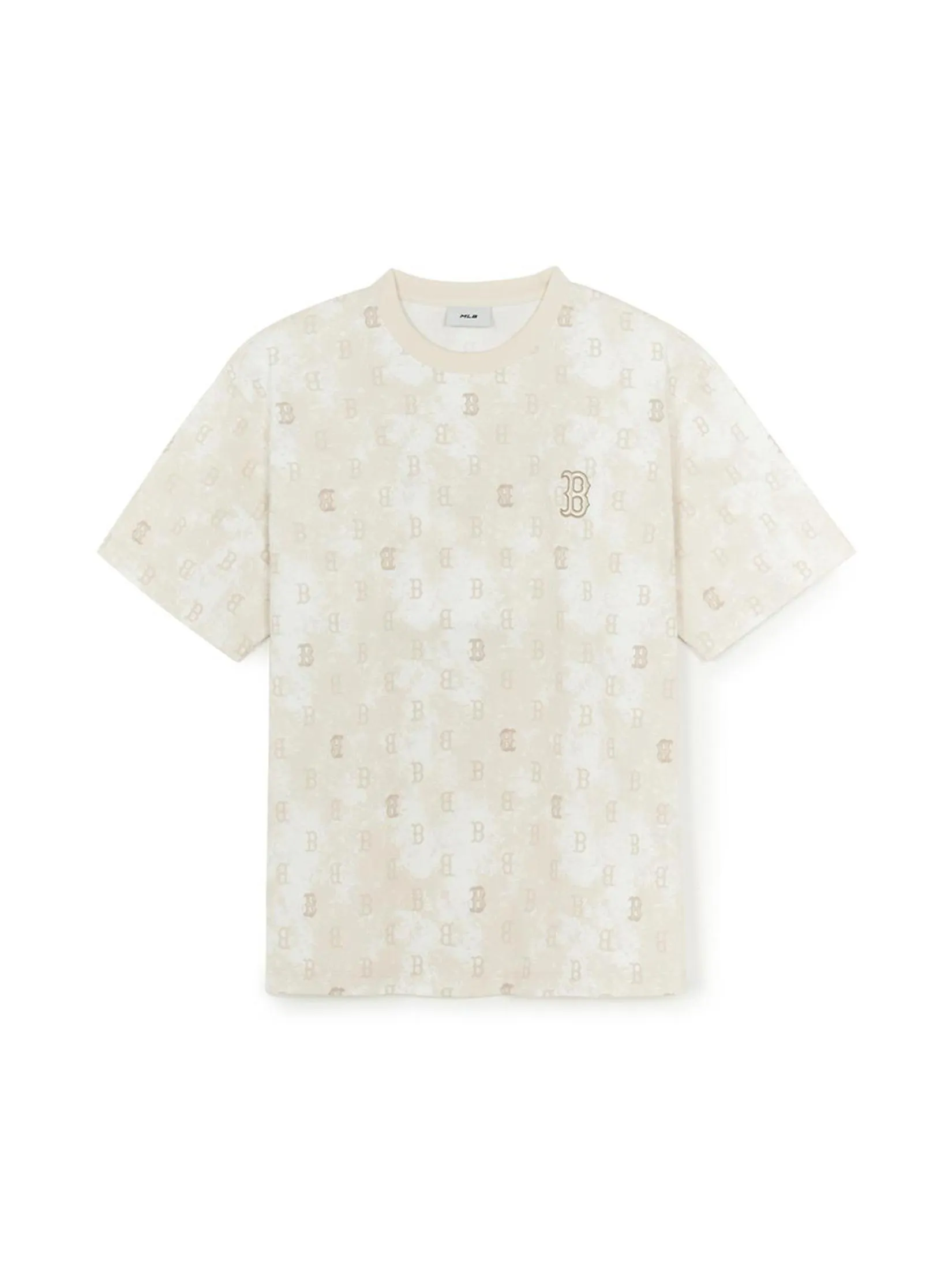 MLB Unisex Vintage Monogram All-Over Printed Over Fit T-Shirts Model 3ATSM0954 43SAL Light Sand Size - M