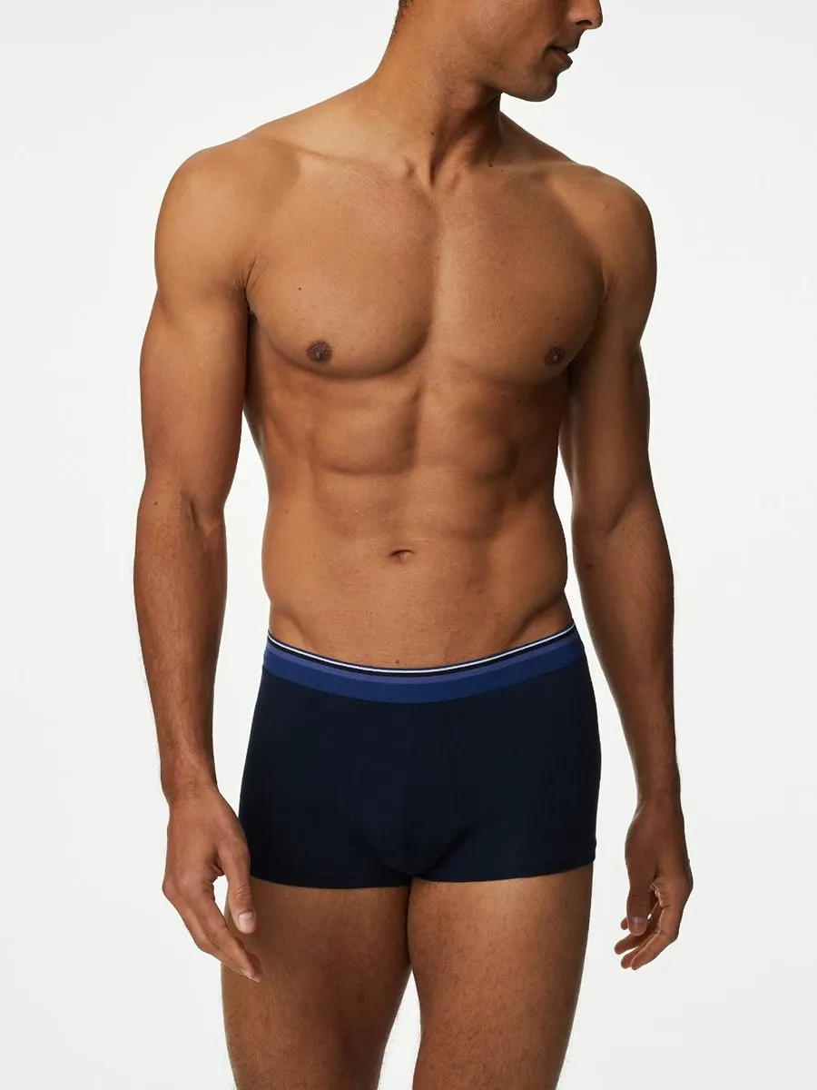 MARKS & SPENCER Men Trunks Pack Cotton Stretch Cool & Fresh 5 pcs Multi-Color