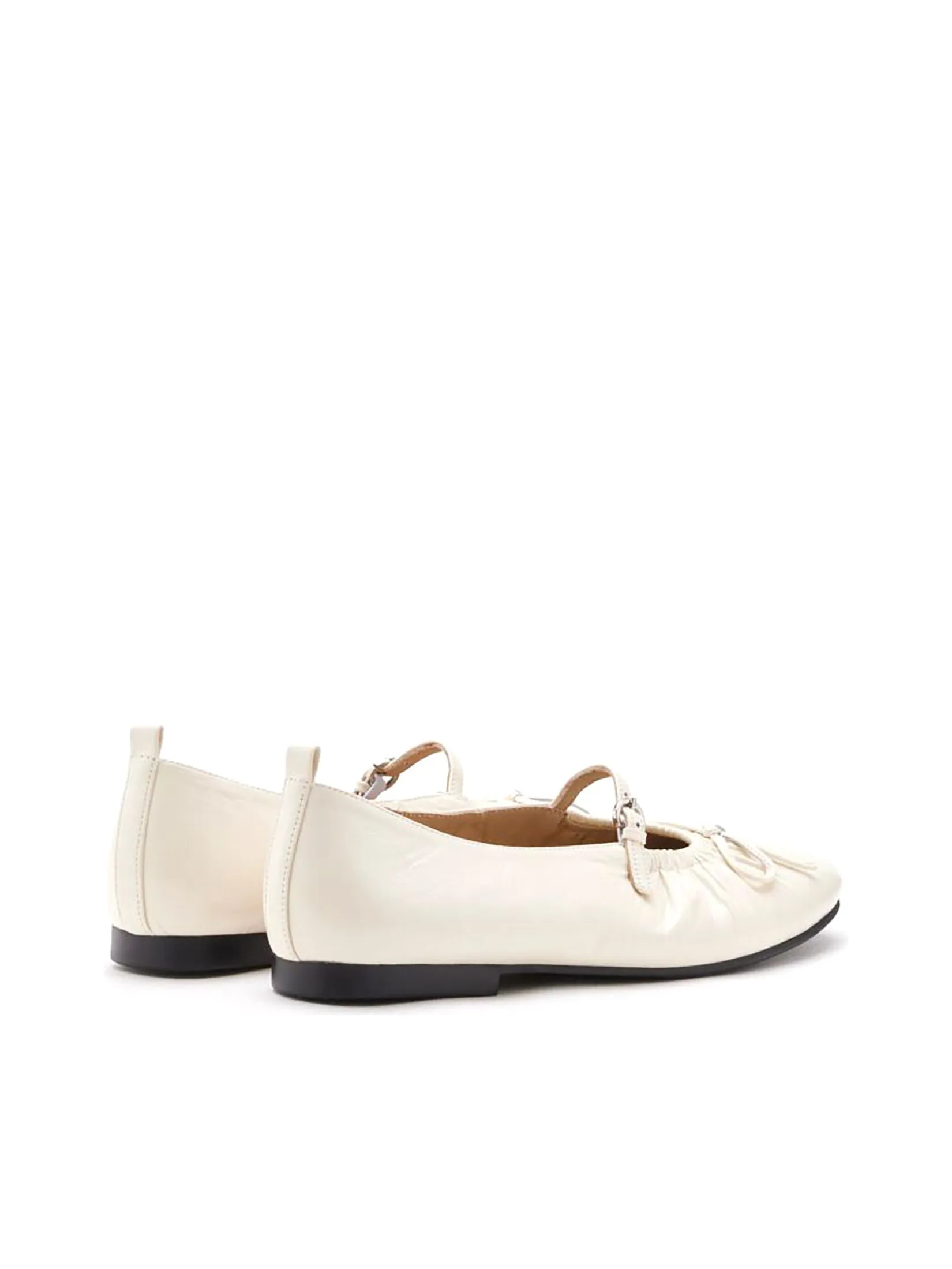 PAZZION Women Mary Janes Issey Gathered Ruched Bow