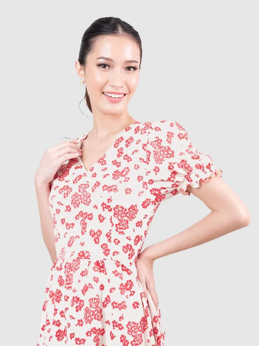 AMILA Women  Dress Vintage Red