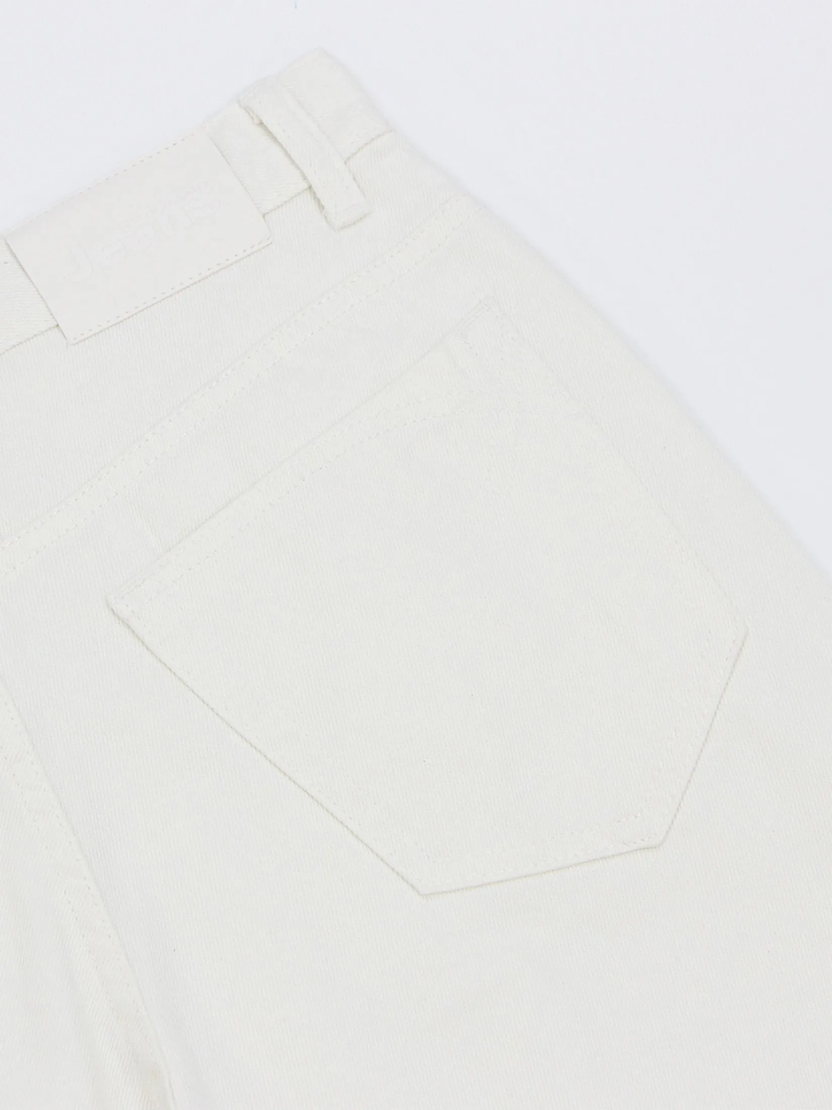 GIORDANO Men's Relaxed Denim Jeans (180° Elastic Waist) White Denim