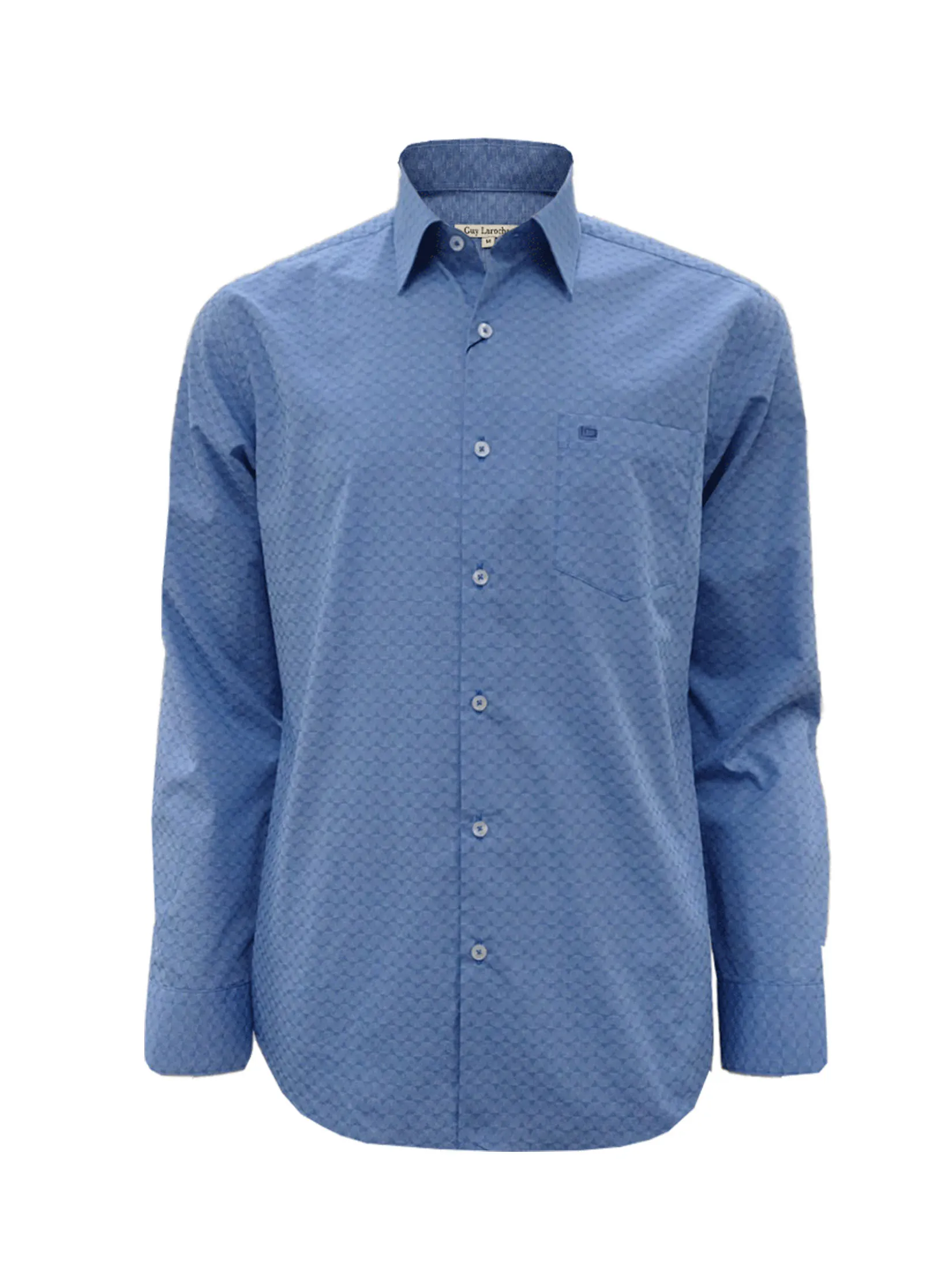 GUY LAROCHE MENWEAR Men s Shirt Long-Sleeve Work Shirt, Blue , Slim Fit, Model BAB9202W4BU