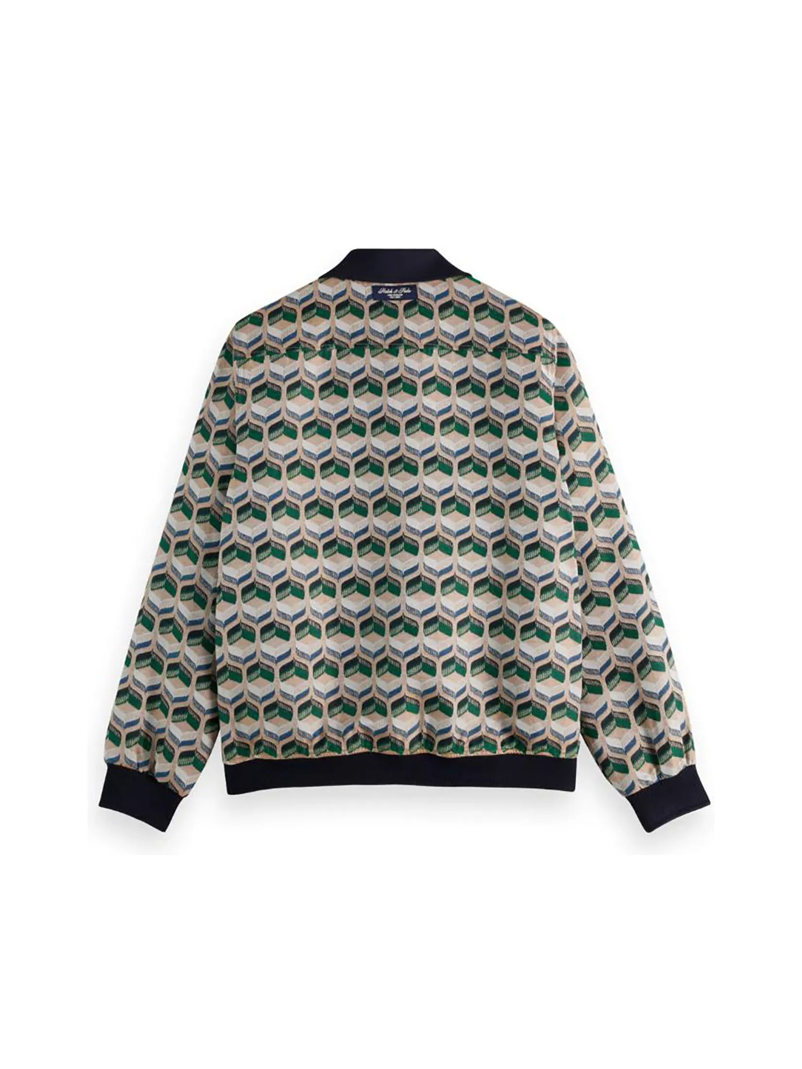 SCOTCH&SODA Men Jacket Jacquard Tracksuit Retro Shape Beige AOP