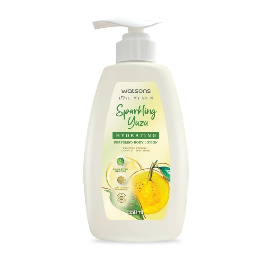 Watsons Sparkling Yuzu Hydrating Perfumed Body Lotion 550ml.