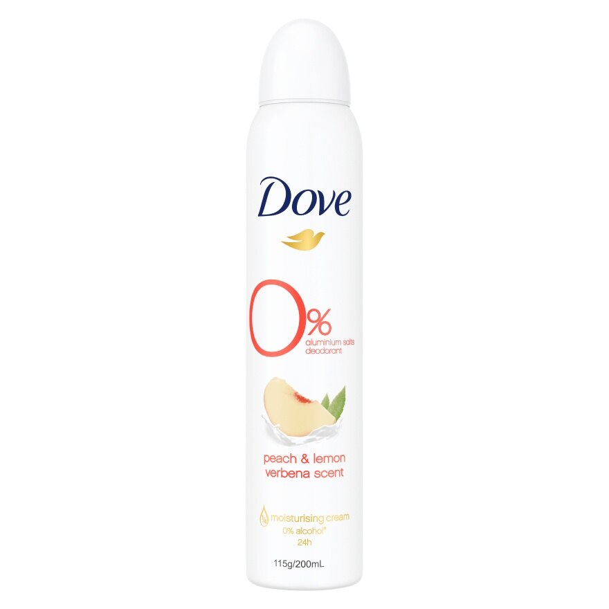 Dove Deo Spray 0 Aluminium Salts Peach  Lemon Verbena 200 Ml.
