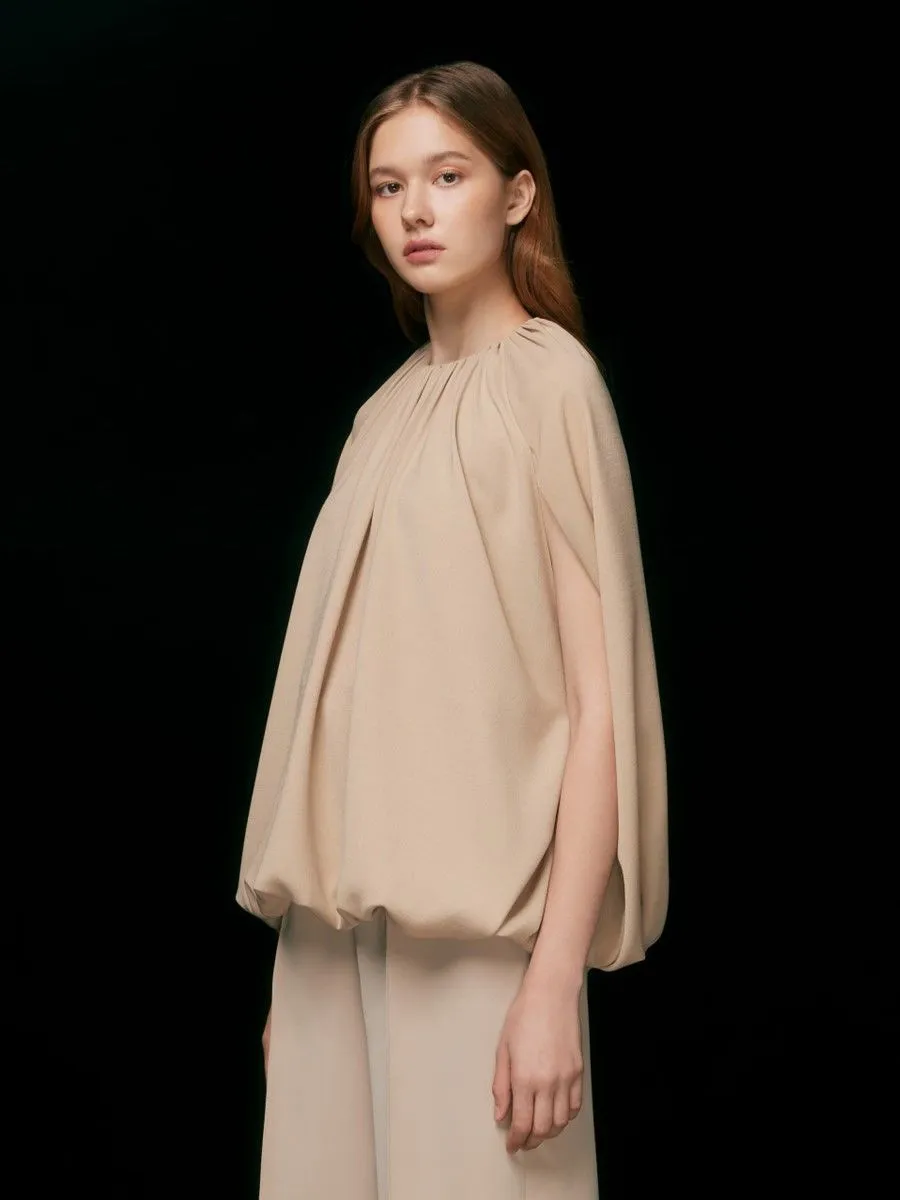 ASAVA (AW23) Harper Women Cape Sleeve Blouse Beige