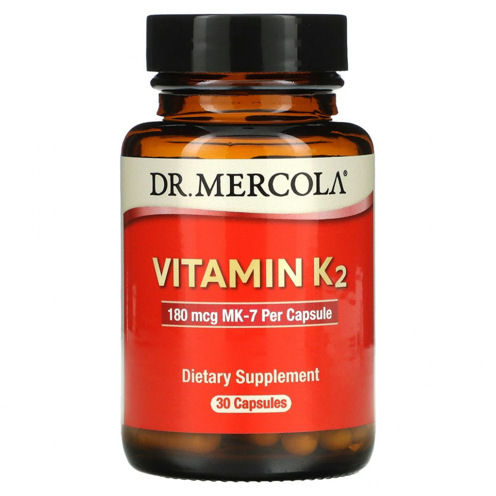 Dr. Mercola, Витамин K2, 180 мкг, 30 капсул - MCL-01194-30 шт.