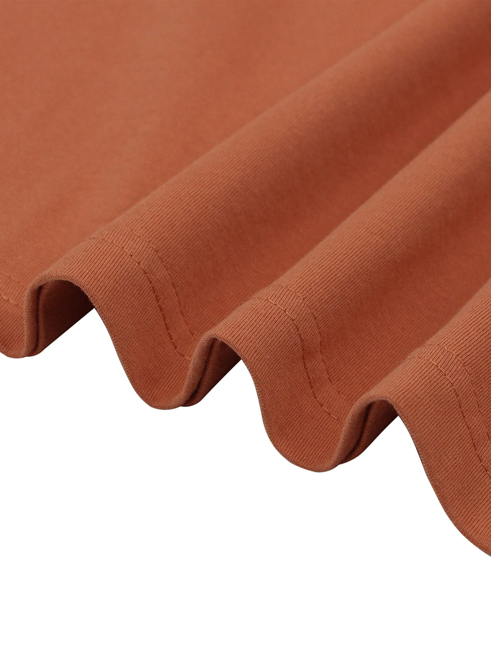 GIORDANO Men's Slim Cotton Embroidery Tee (Classic Man) Mango Orange