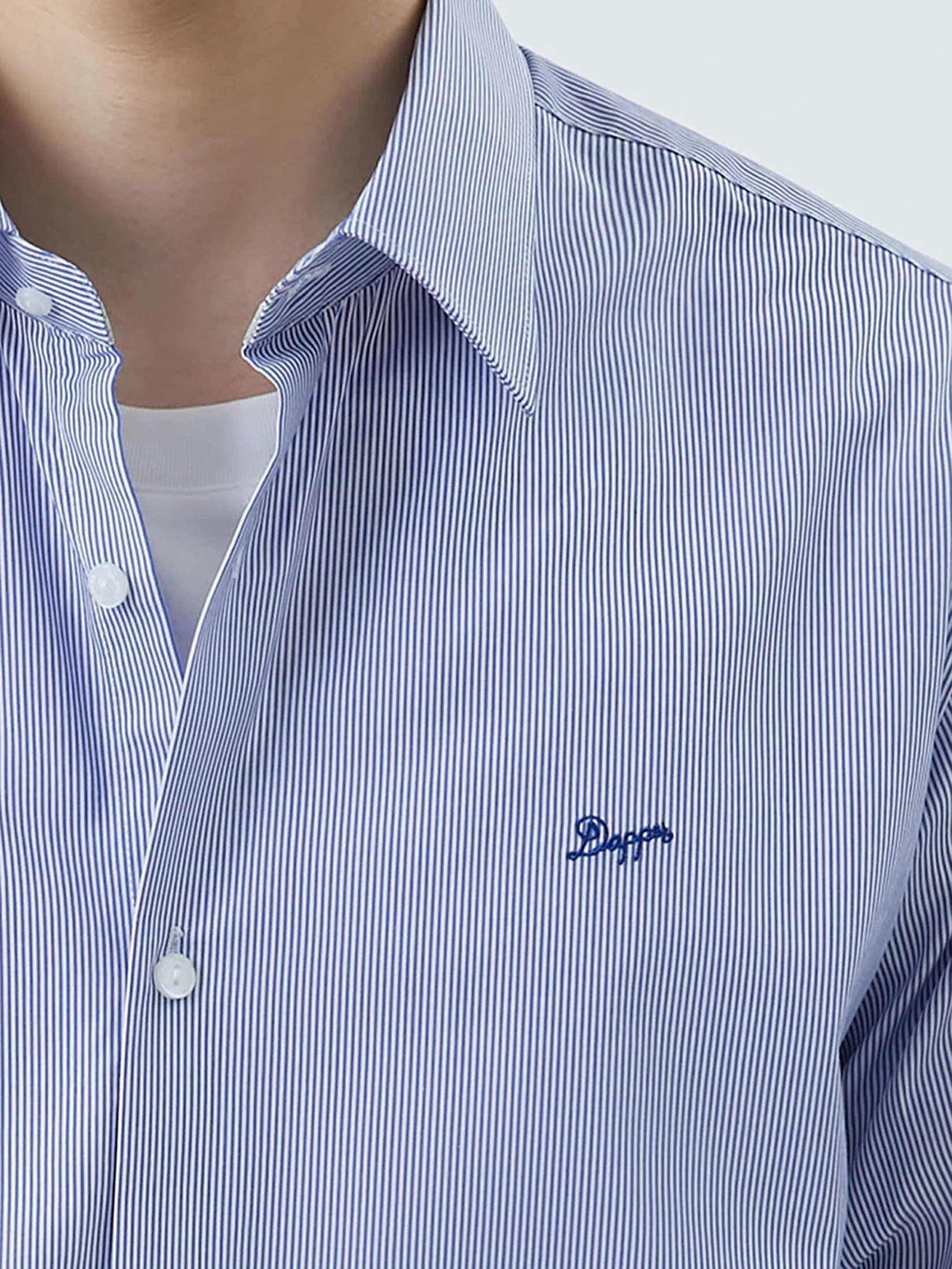 DAPPER DAPPER EASY CARE Striped Smart Fit Shirt Blue