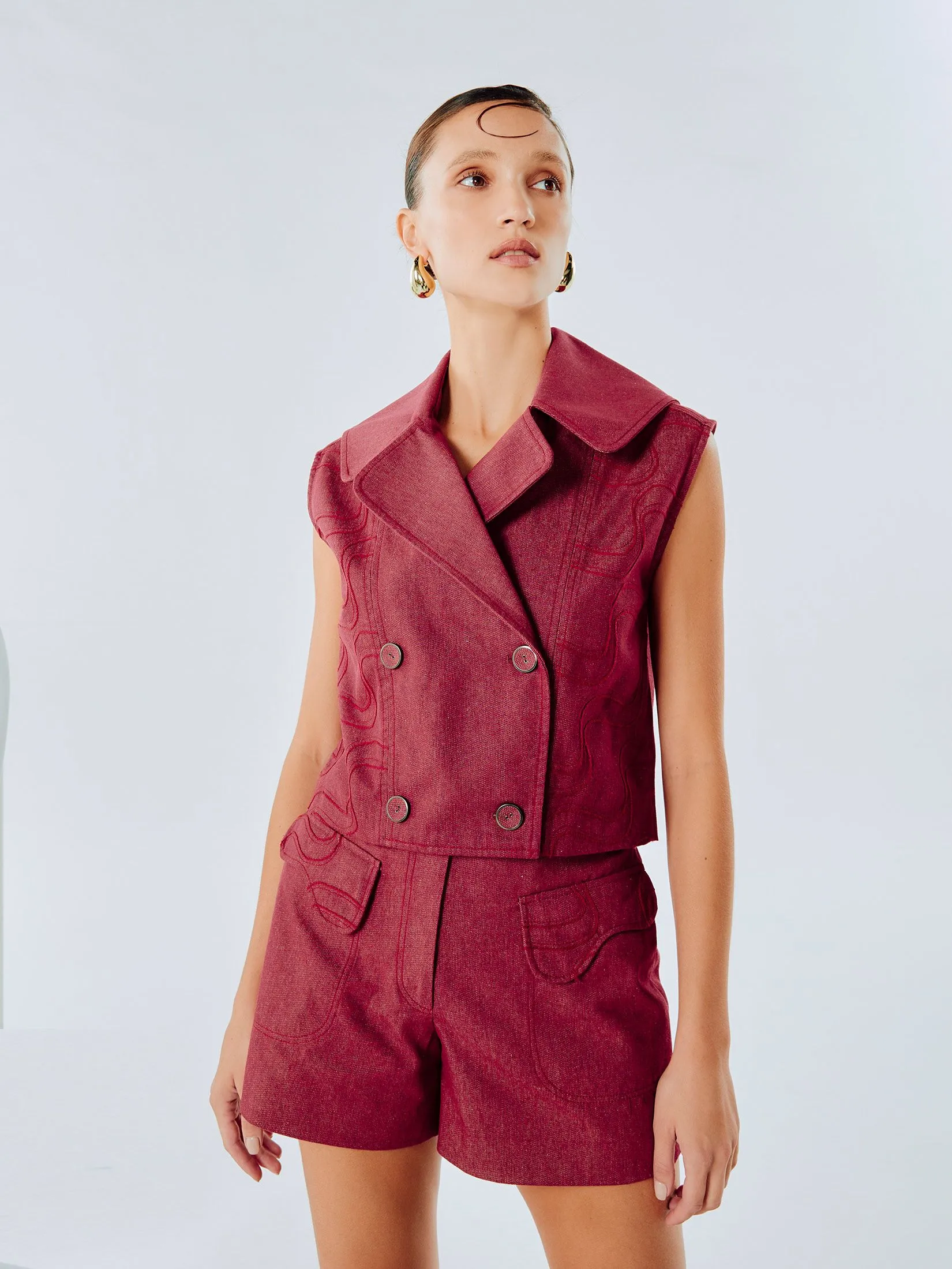 SHAKA Woman Short Denim  Red